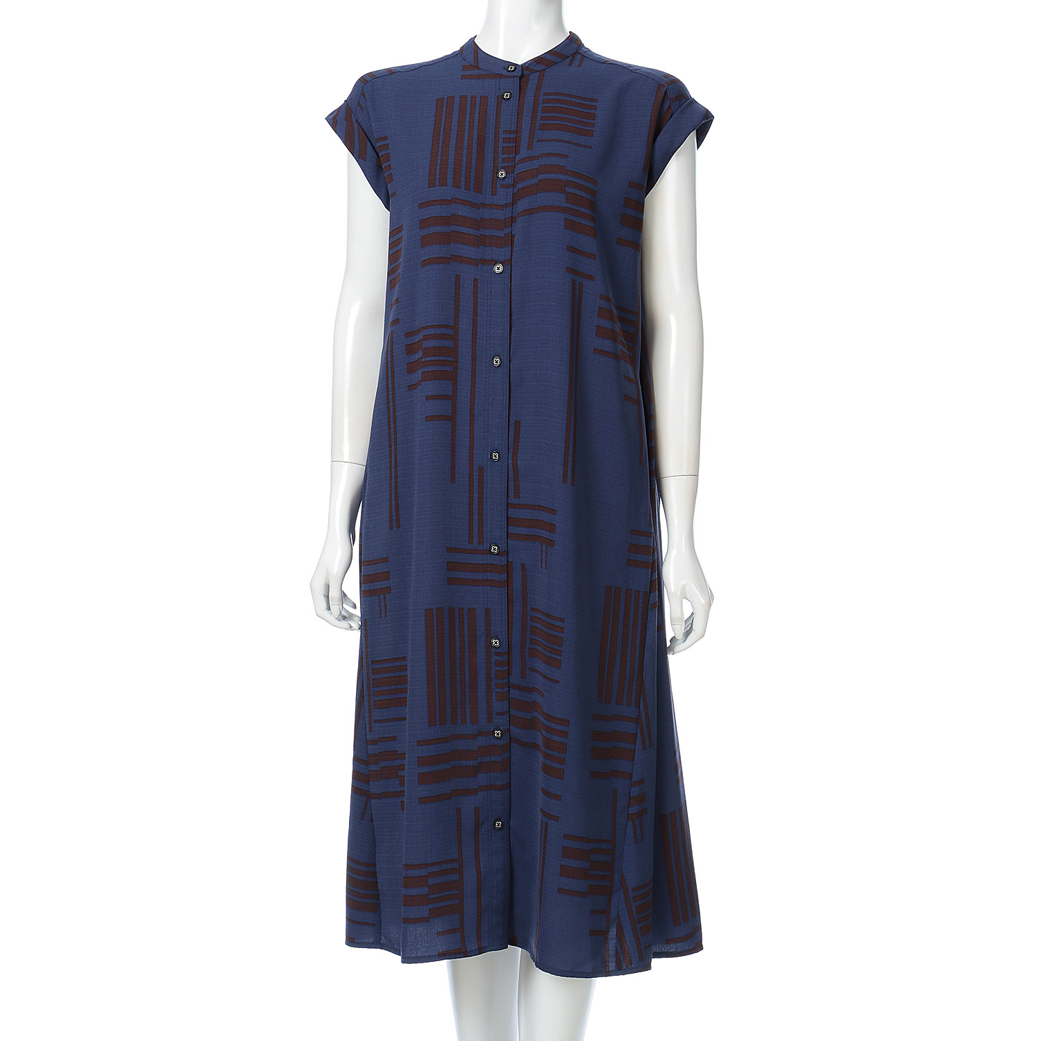 ジオメトリックプリントワンピース - 画像1