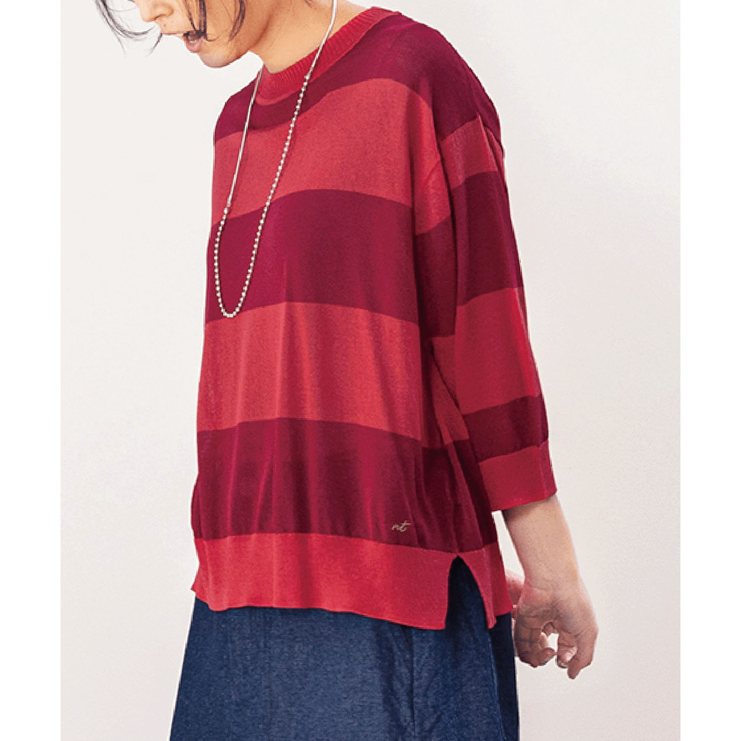 Northern Truck 太ボーダーニットプルオーバー - 画像4