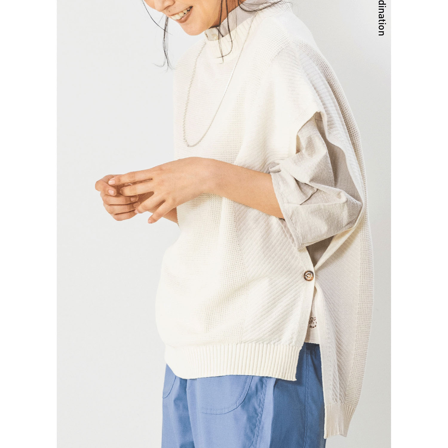 Northern Truck サイド釦留めニットベスト - 画像3