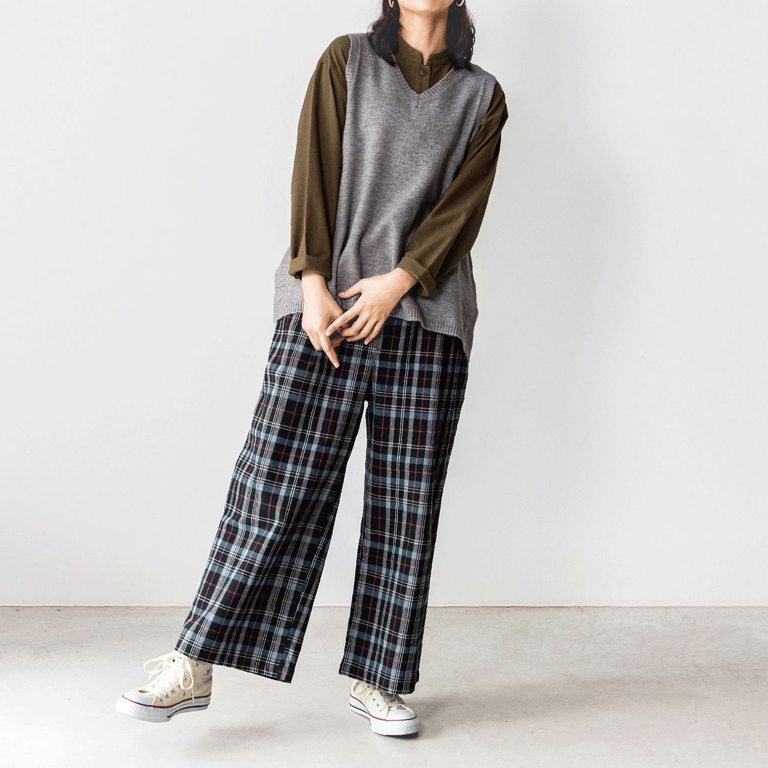 【11月下旬頃入荷予定】Northern Truck フロントタックリラクシーチェックパンツ - 画像9