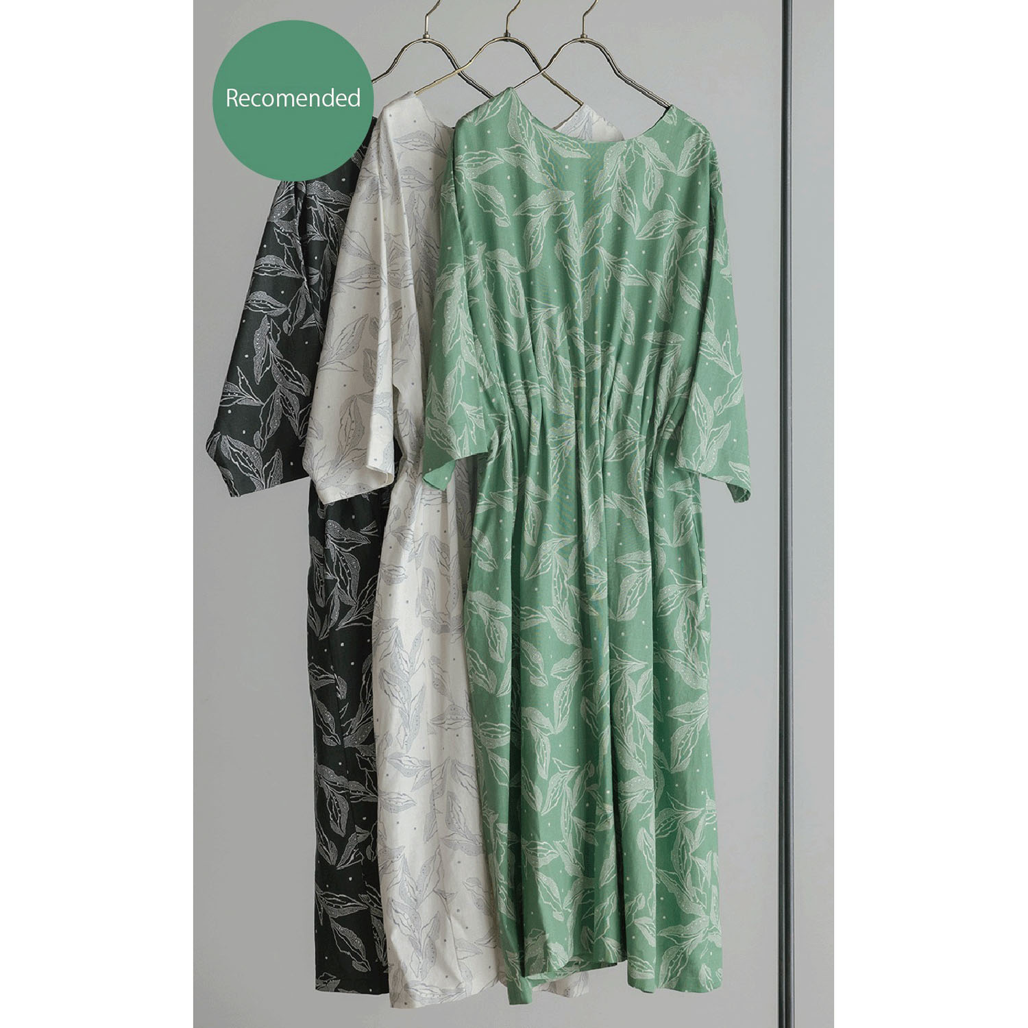 LILASIC リーフプリントタックゴム 2WAYワンピース - 画像2