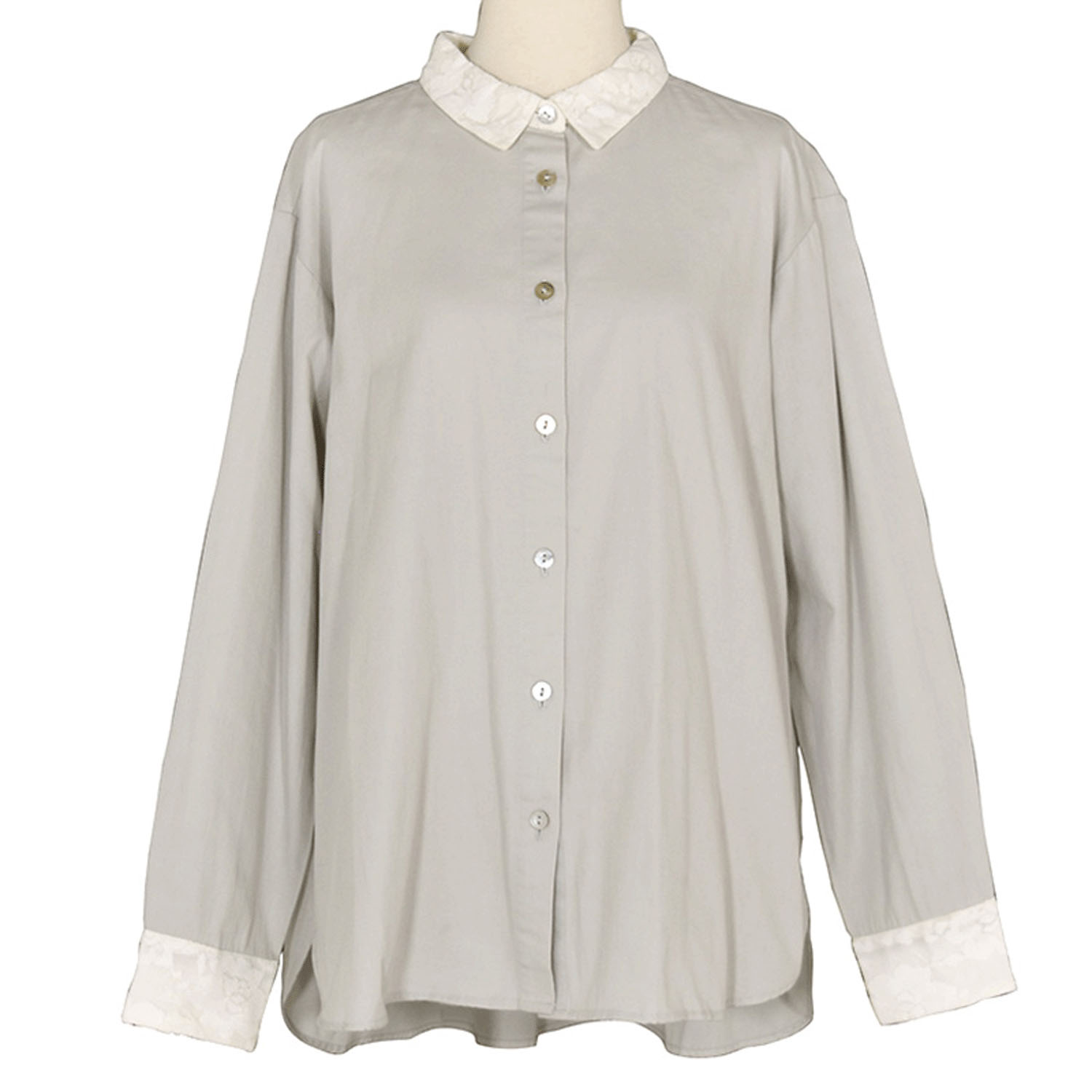 レースカラーブラウス - 画像1