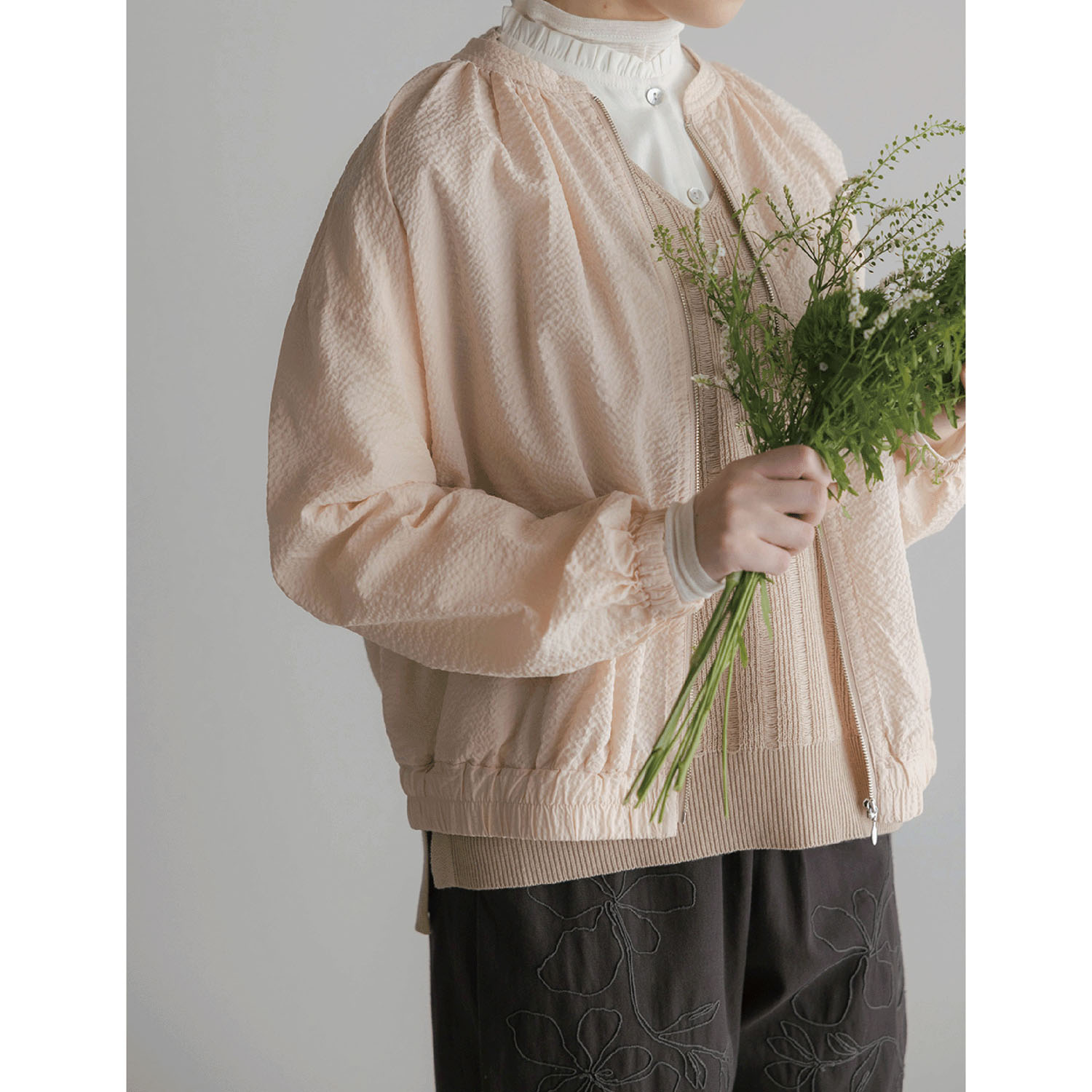 LILASIC リップルストライプブルゾン - 画像3