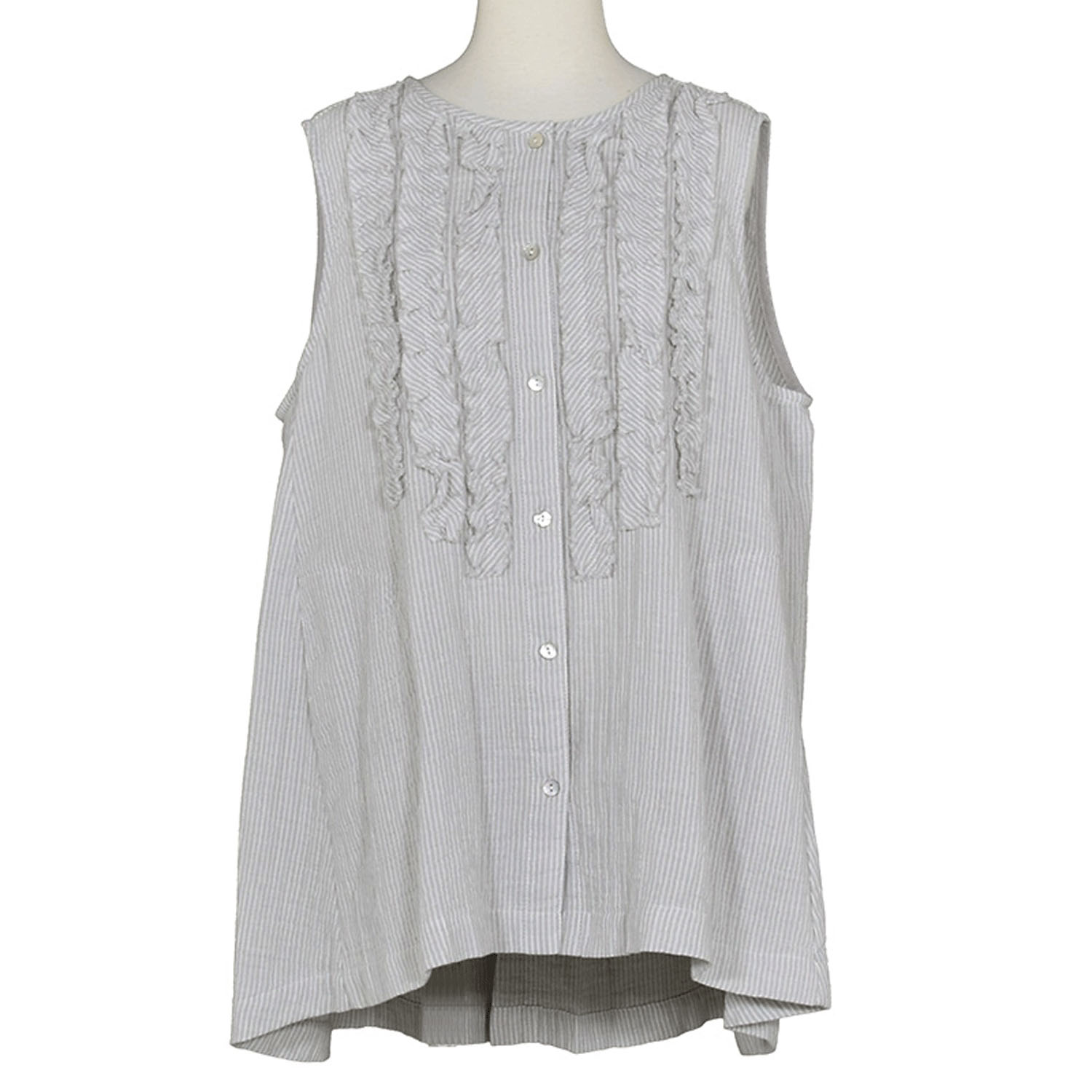 【4月中旬頃入荷予定】LILASIC ハイツイストコットンWガーゼフリルジレ - 画像3