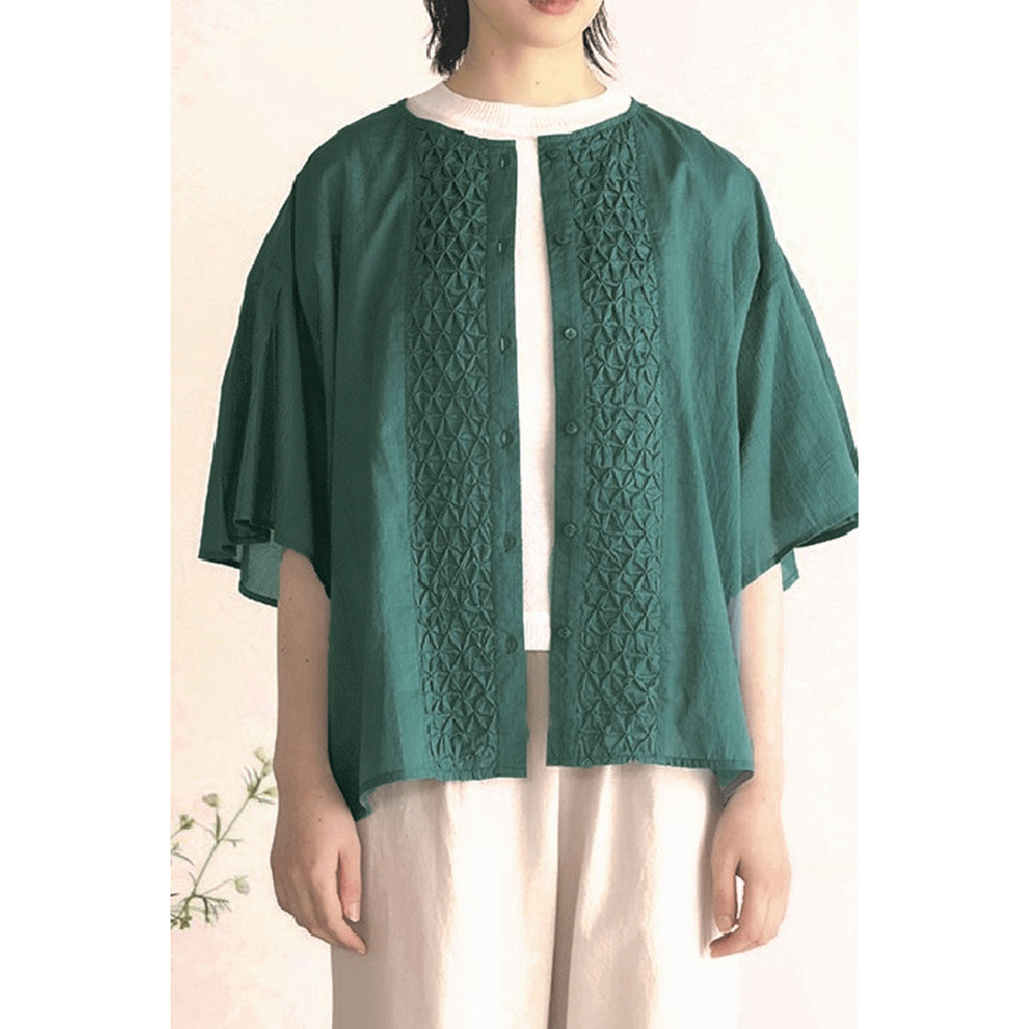 LILASICハンドスモッキングブラウス - 画像4