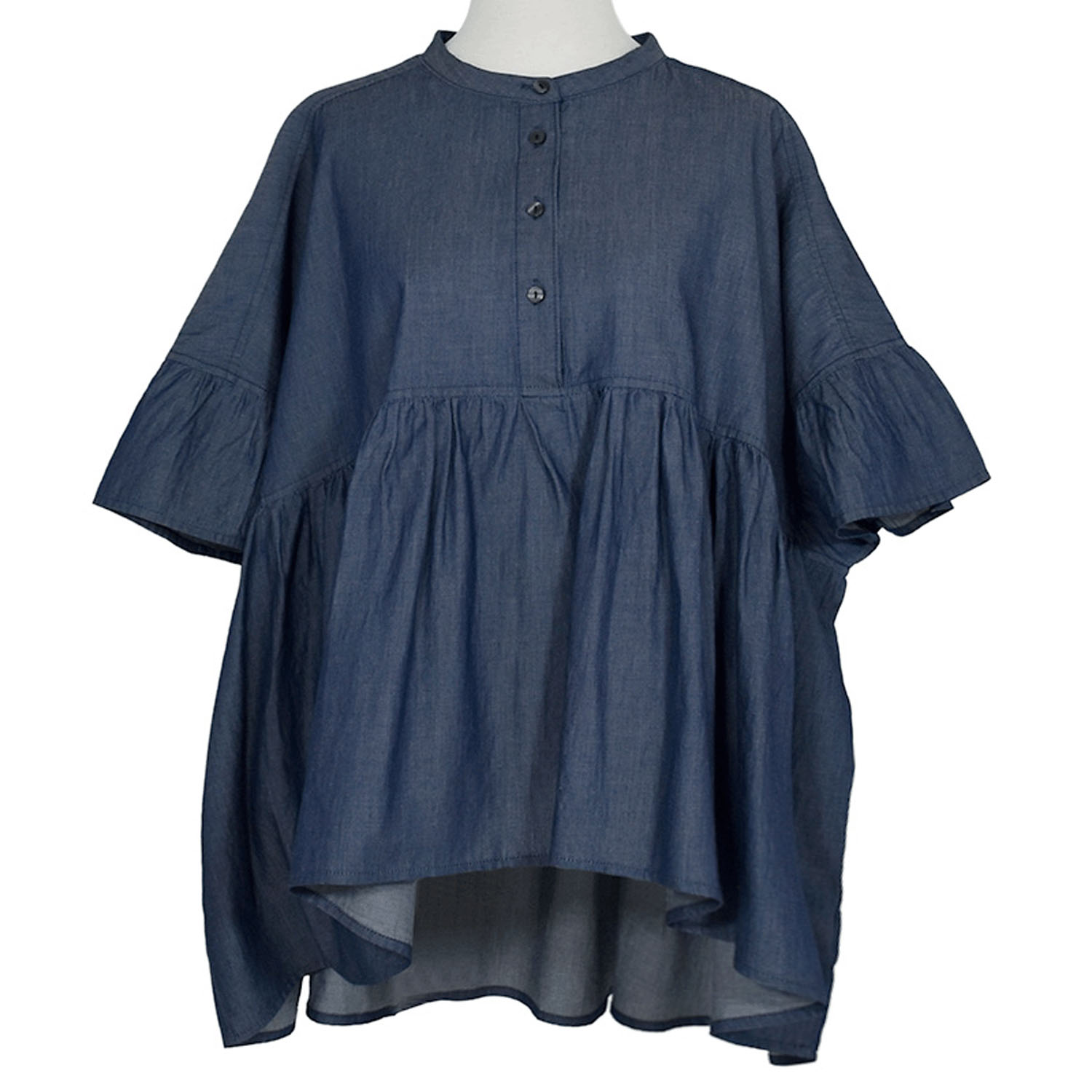 【4月中旬頃入荷予定】LILASIC エアリーデニムギャザーブラウス - 画像10