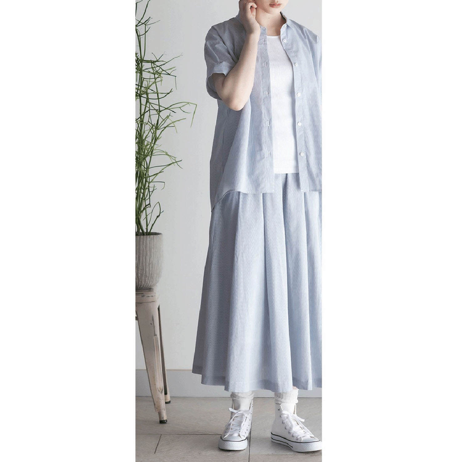 LILASIC コードストライプスカート - 画像14