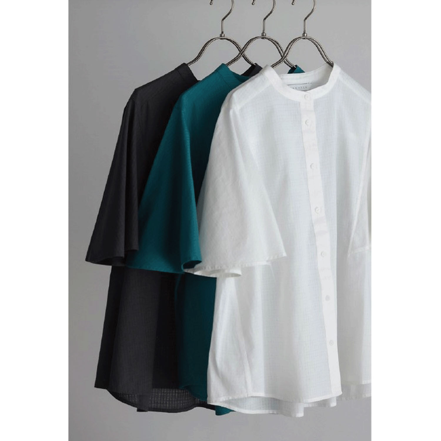 LILASIC アキハチェックフレアスリーブブラウス - 画像2