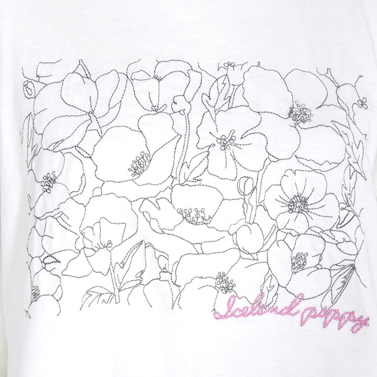 【4月中旬頃入荷予定】LILASIC フラワーエンブロイダリーTシャツ - 画像5