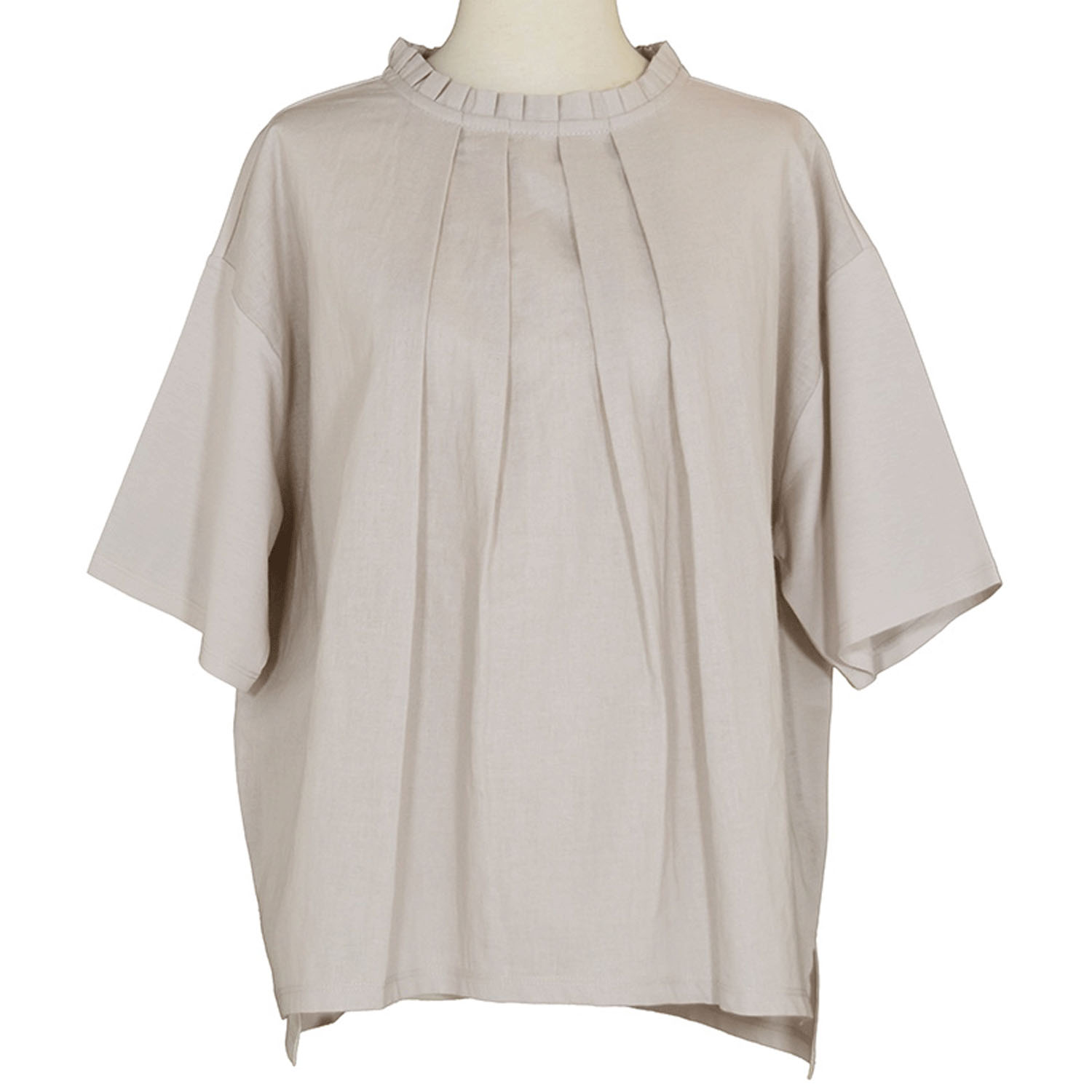 【4月中旬頃入荷予定】LILASIC シルケット天竺フリルカラーTシャツ - 画像3