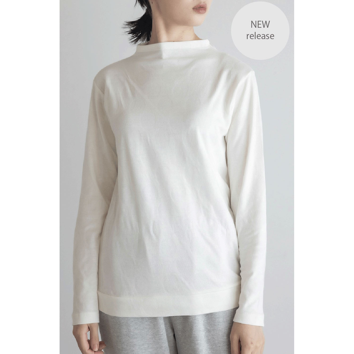 LILASIC 接結ジャカードボトルネックプルオーバー - 画像1