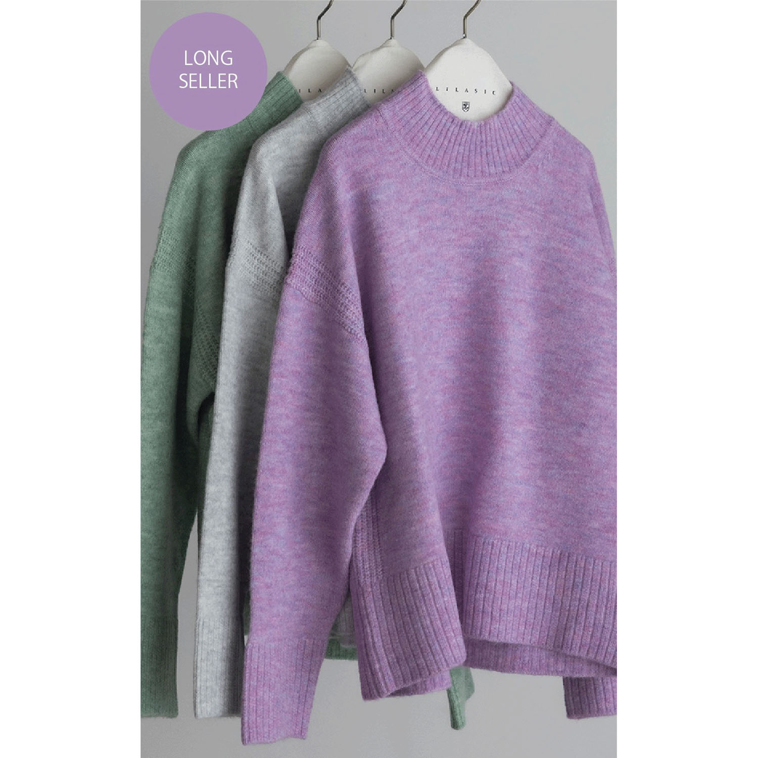 LILASIC MIXメランジニットプルオーバー - 画像2