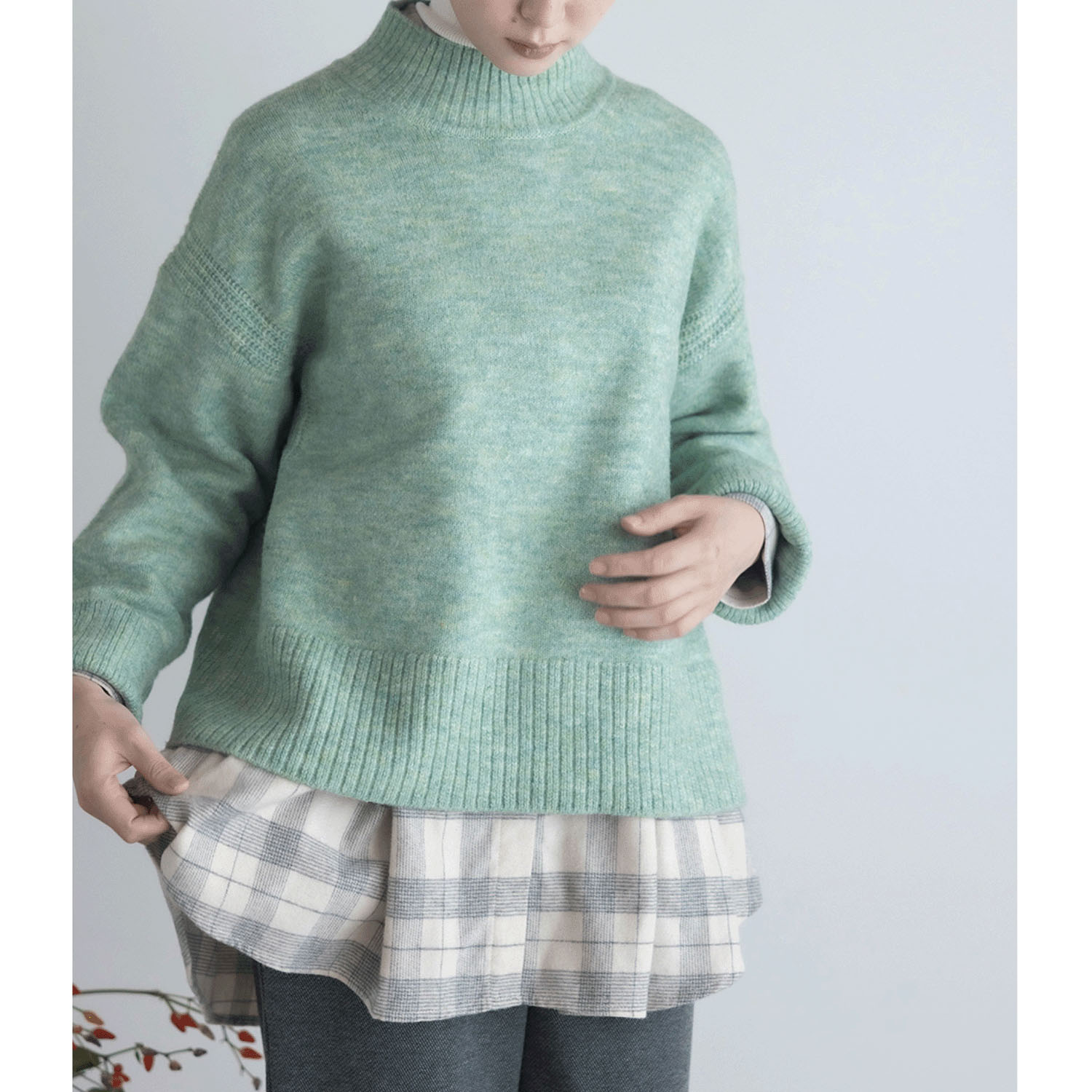 LILASIC MIXメランジニットプルオーバー - 画像1