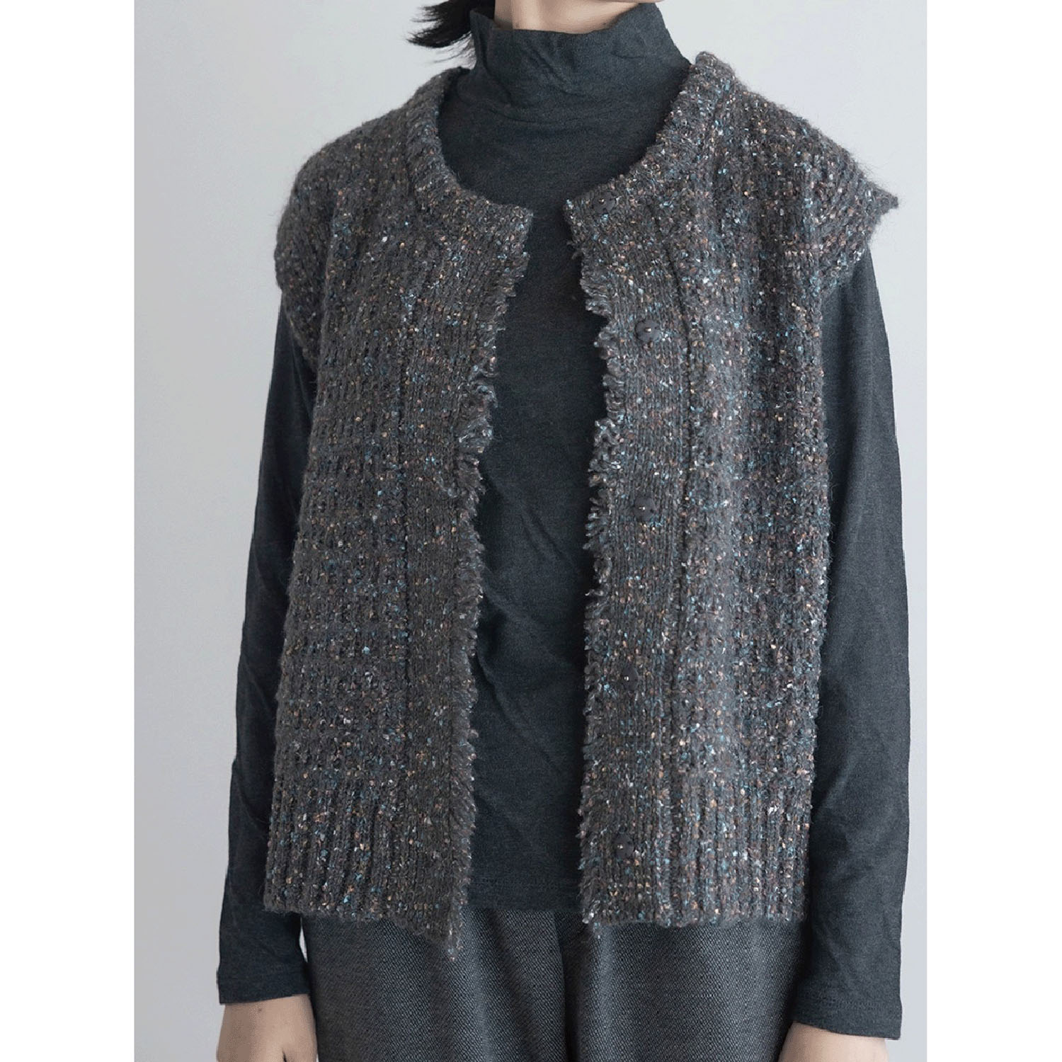 LILASIC カラーネップニットベスト - 画像1