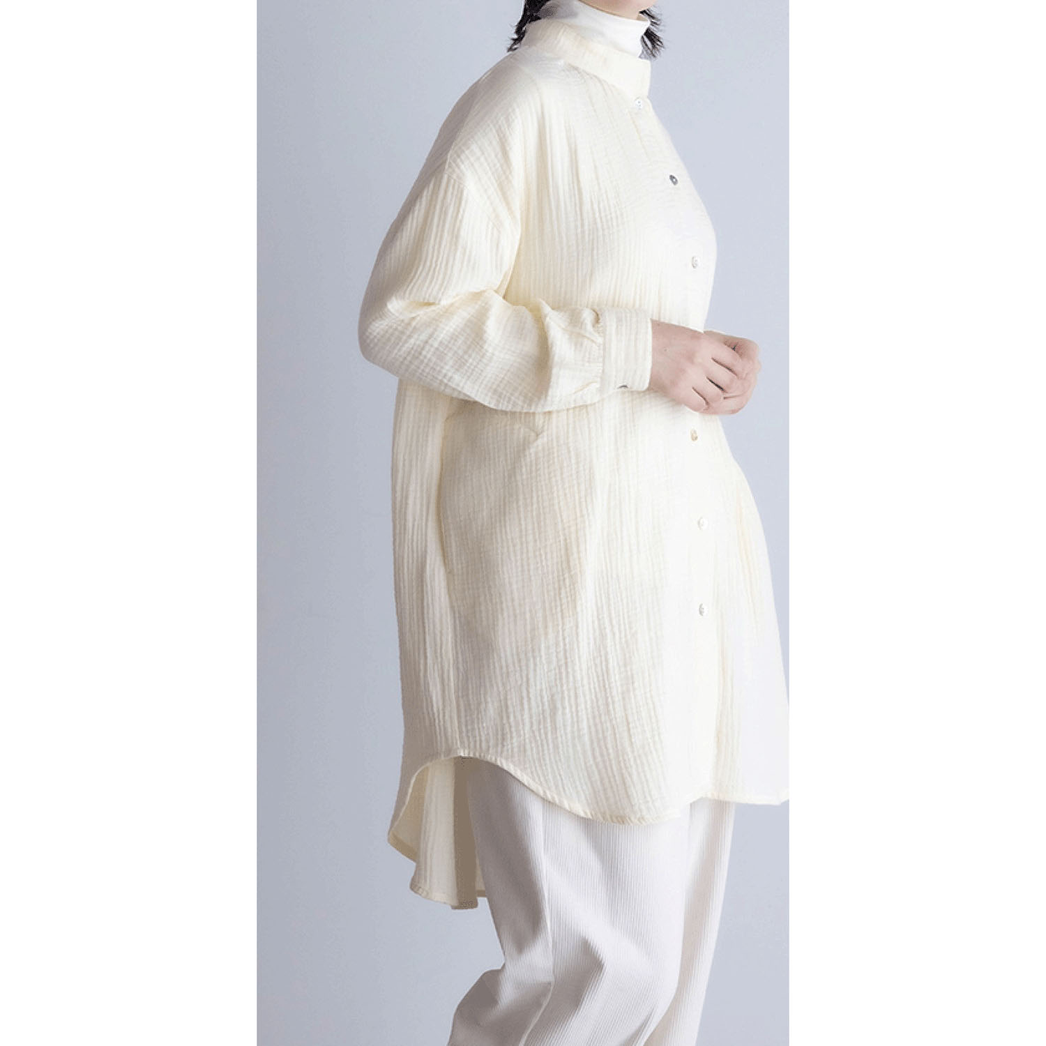 LILASIC ダブルガーゼロングシャツ - 画像4