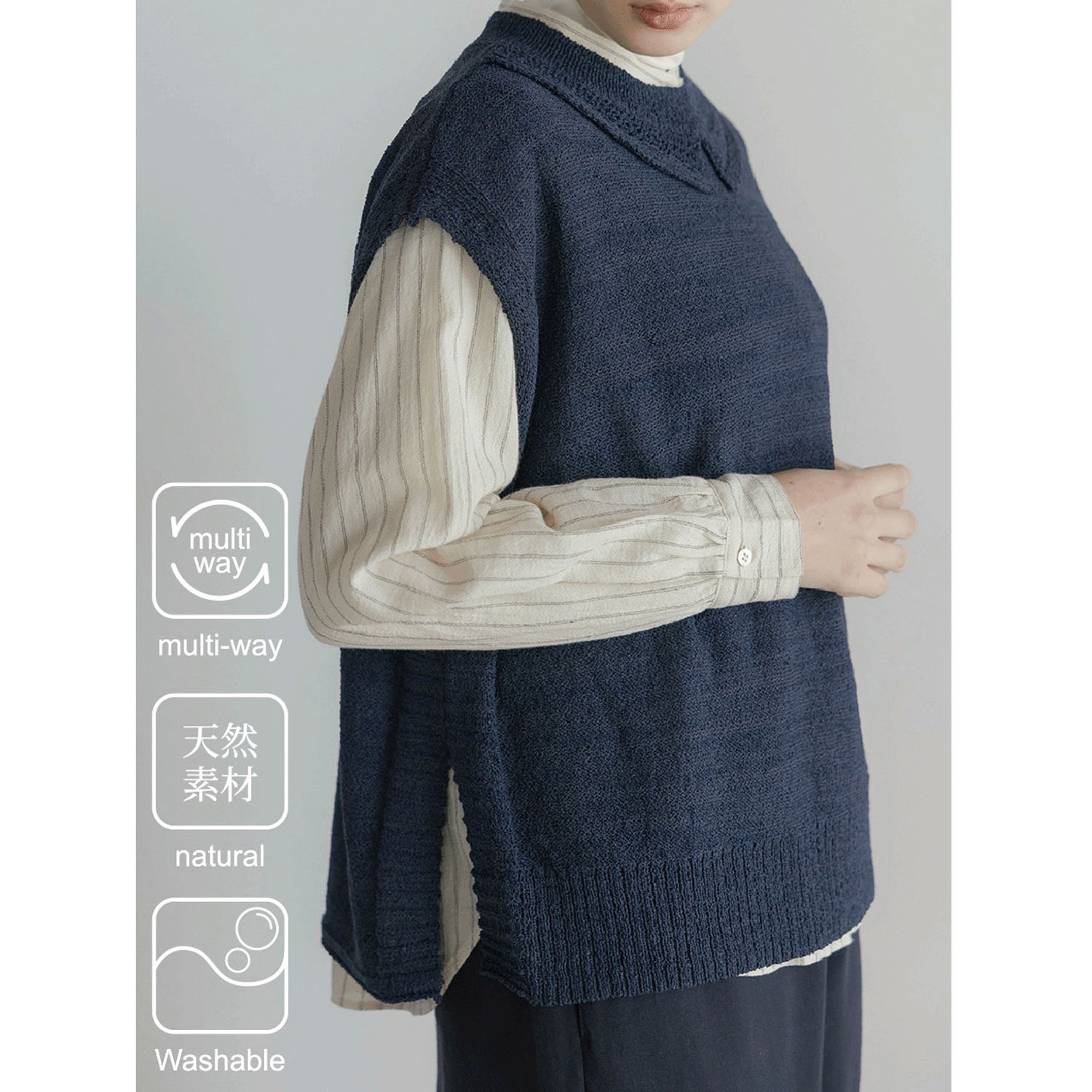 LILASIC フロントフリルデタッチャブルシャツ - 画像2