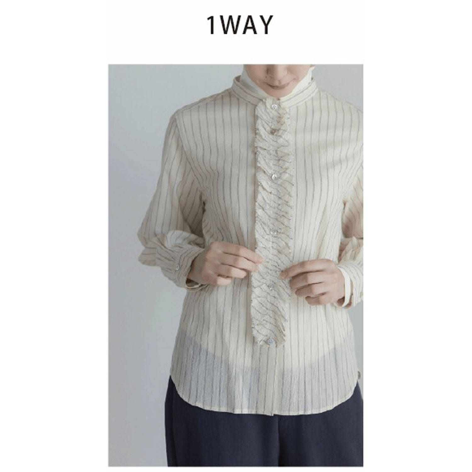 LILASIC フロントフリルデタッチャブルシャツ - 画像3