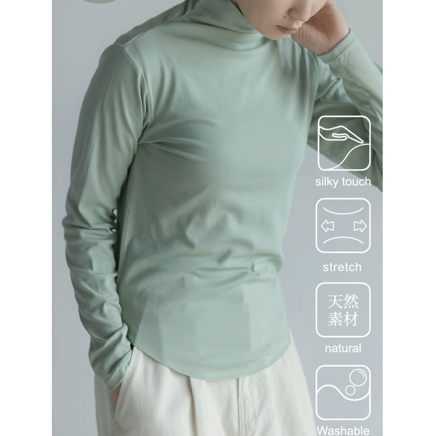 LILASIC ベアフライスボトルネックプルオーバー - 画像5