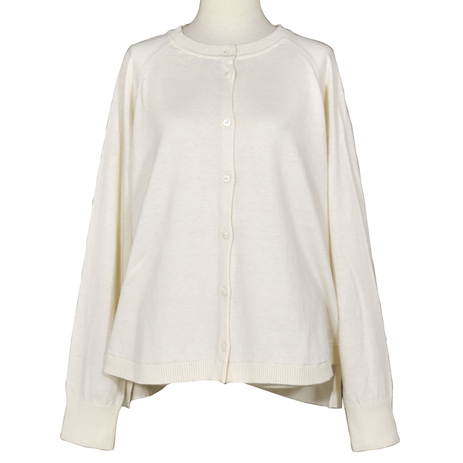 LILASIC コットンシルクラウンドヘムニットカーディガン - 画像3