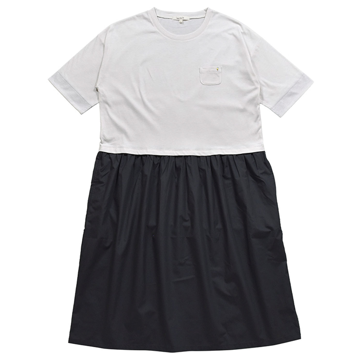 Keitto カット＆布帛ドッキングワンピース - 画像2