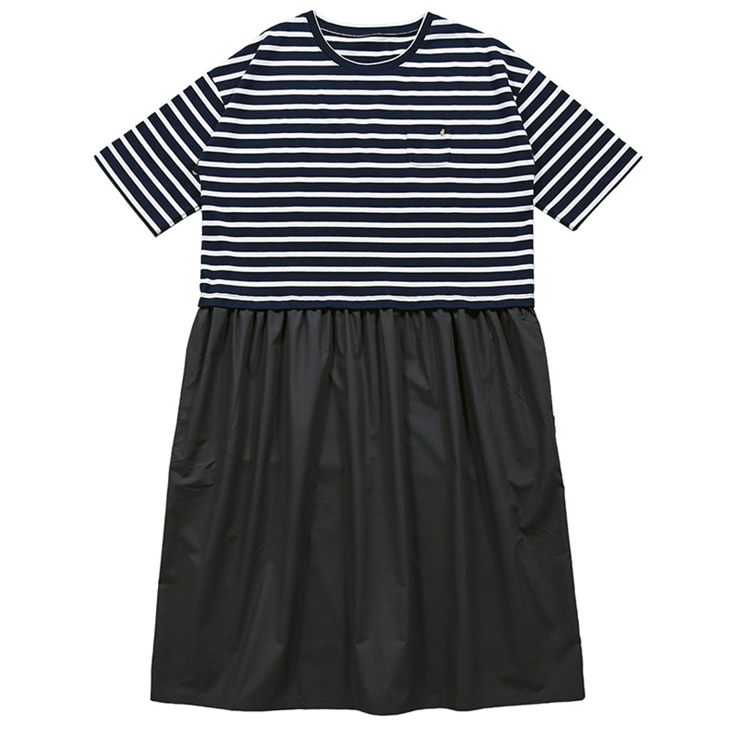 Keitto カット＆布帛ドッキングワンピース - 画像12