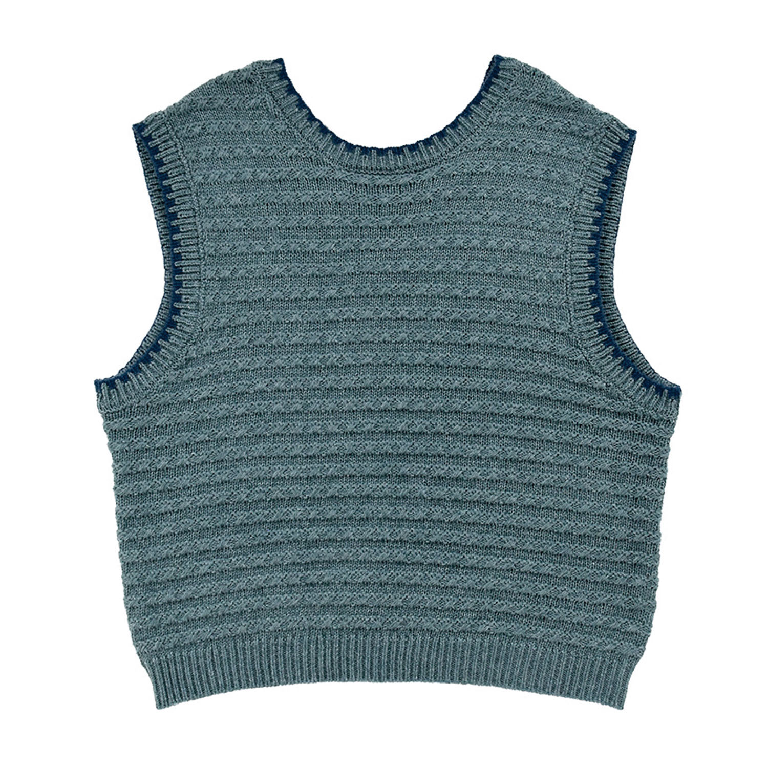 Keitto ブランケットステッチ入り前後着用ニットベスト - 画像11