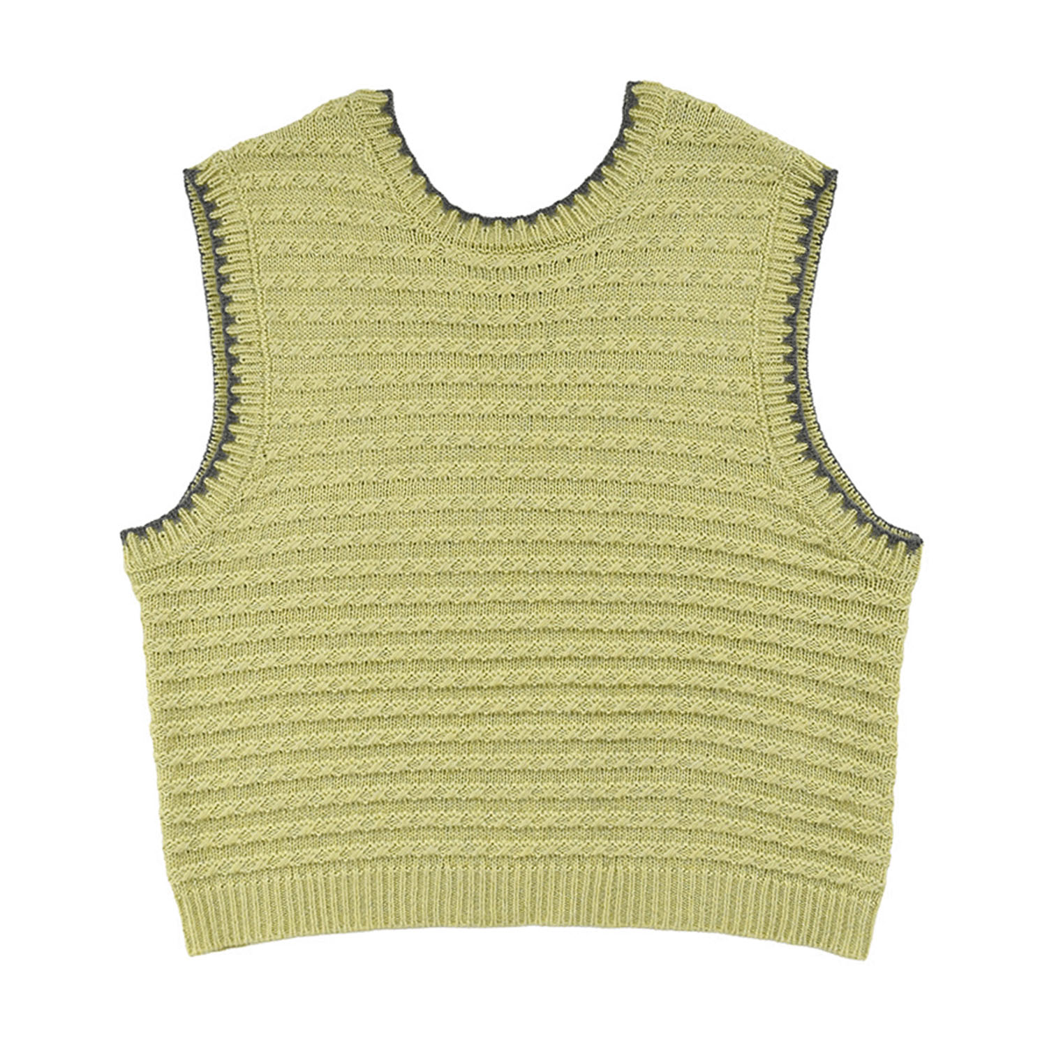 Keitto ブランケットステッチ入り前後着用ニットベスト - 画像4