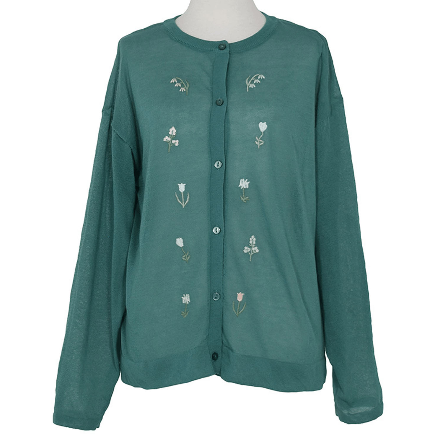 Keitto 草花刺繍シアーニットカーディガン - 画像6