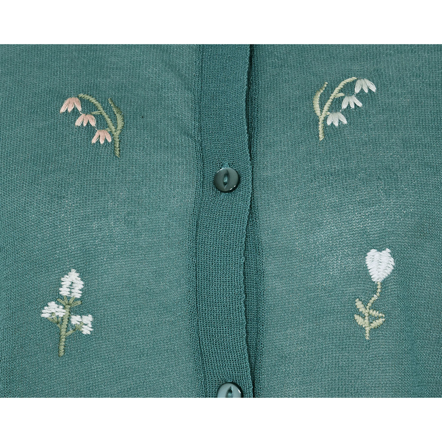 Keitto 草花刺繍シアーニットカーディガン - 画像8