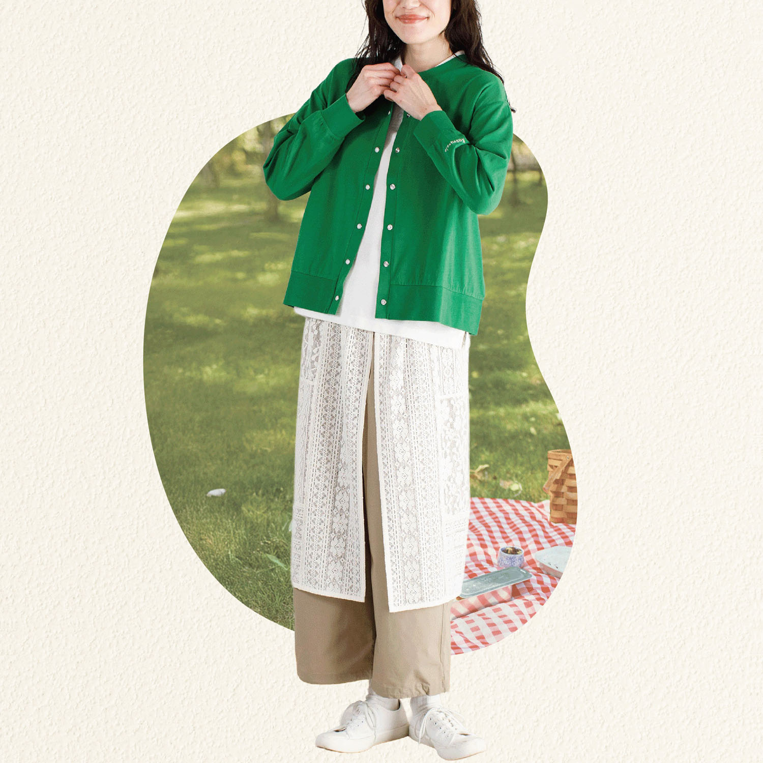 【4月中旬頃入荷予定】Keitto ドットボタンカーディガン - 画像5