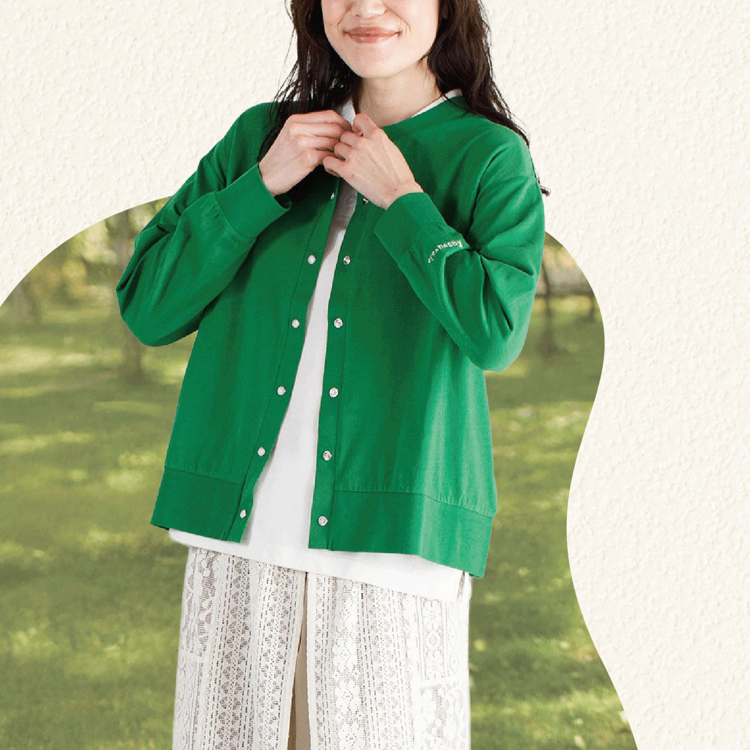 【4月中旬頃入荷予定】Keitto ドットボタンカーディガン - 画像1