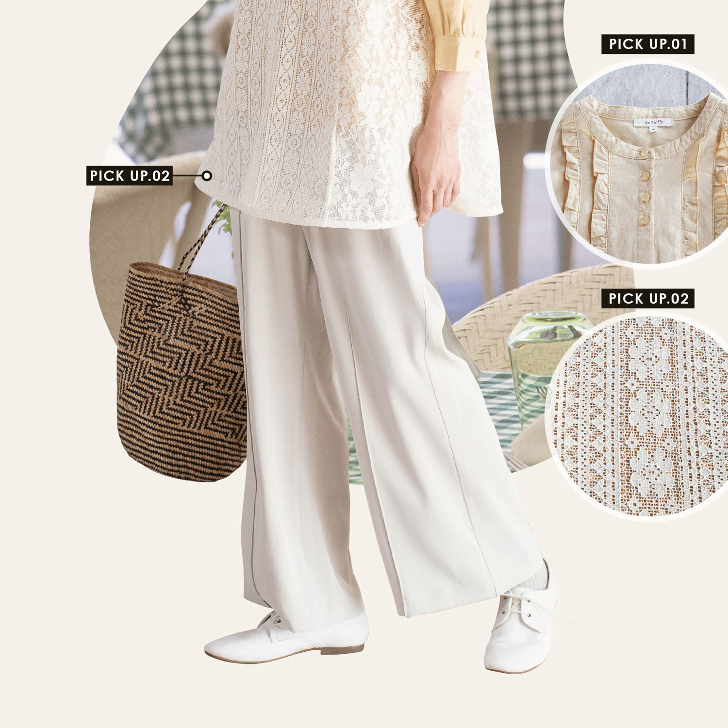 【4月中旬頃入荷予定】Keitto イージーフレアワイドパンツ - 画像1