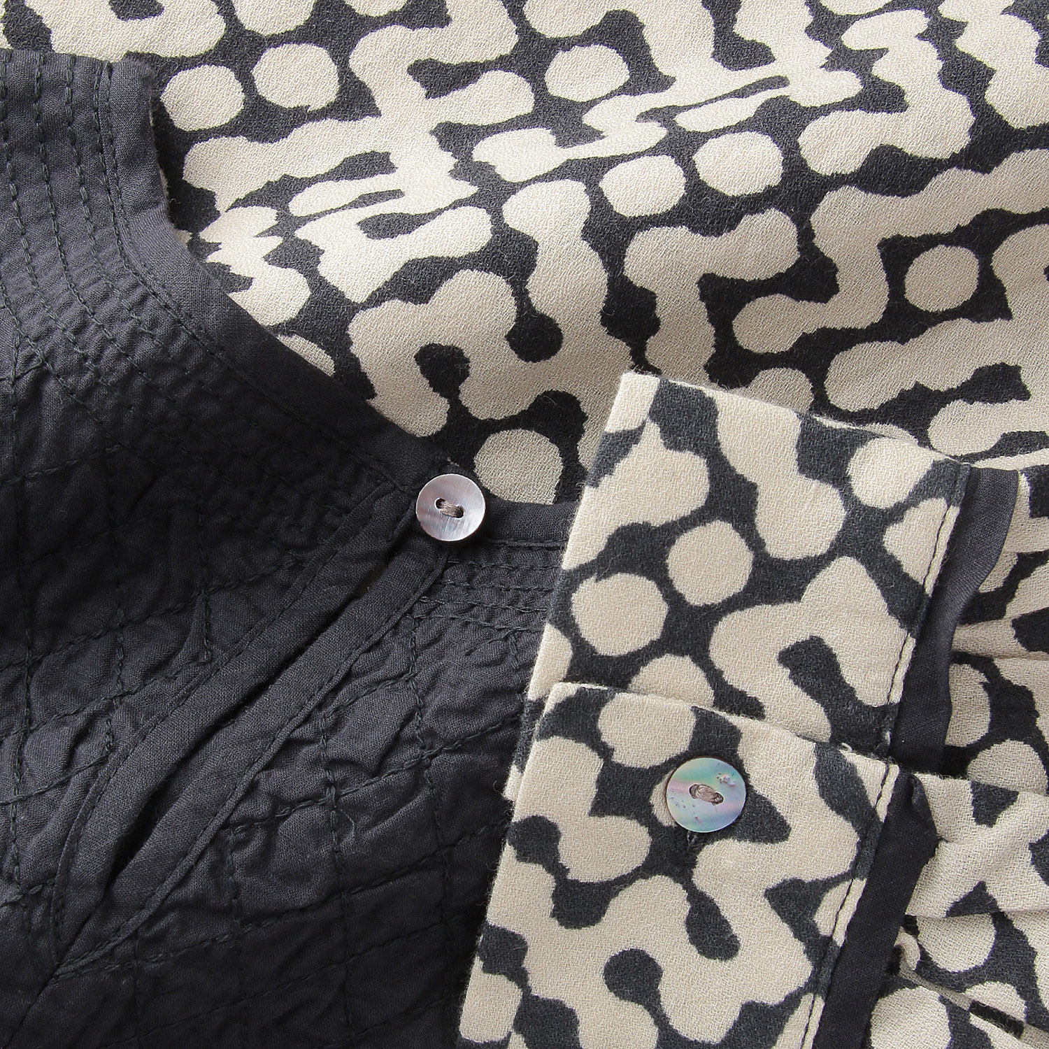 douxbleu インドプリントキルトヨークワンピース - 画像11