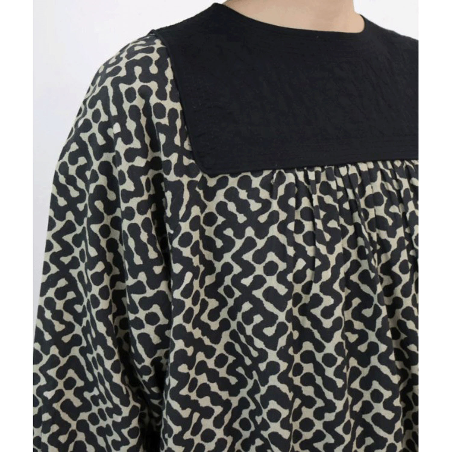 douxbleu インドプリントキルトヨークワンピース - 画像5