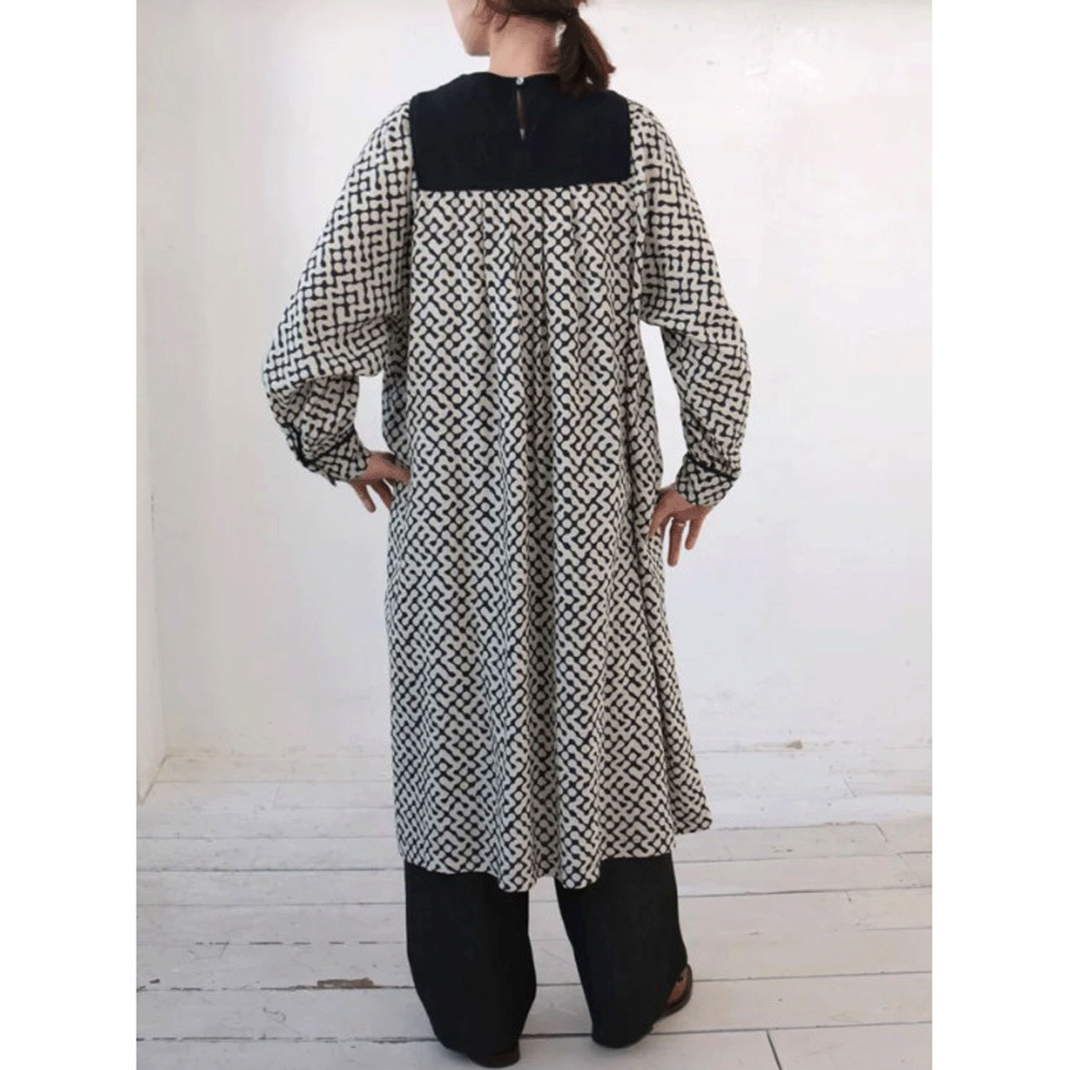 douxbleu インドプリントキルトヨークワンピース - 画像8