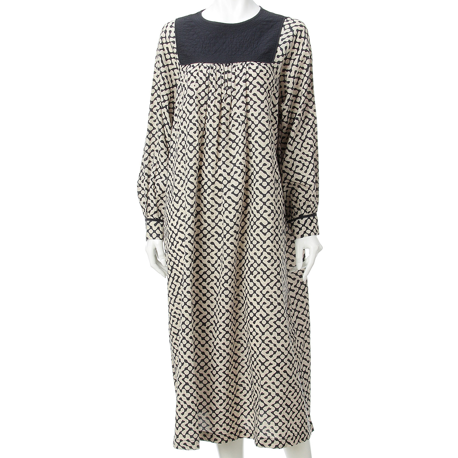 douxbleu インドプリントキルトヨークワンピース - 画像9