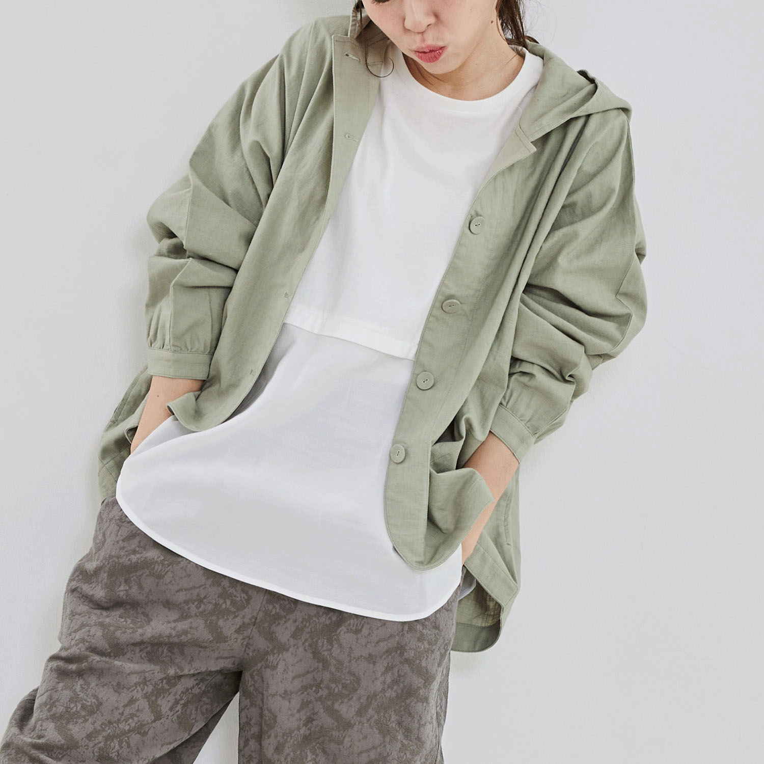 【Insta Live】YURK geniet van フードバルーンジャケット - 画像1