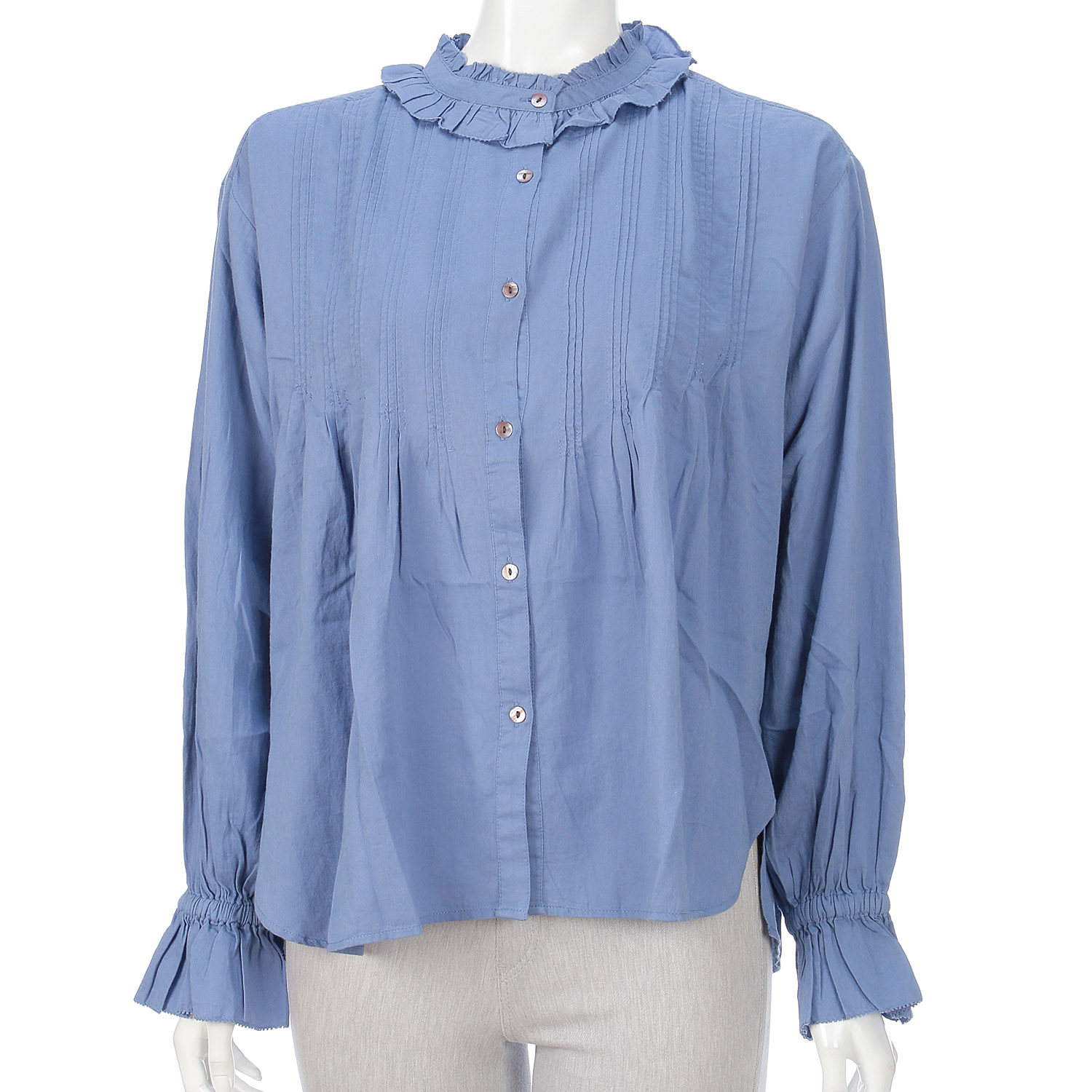 doux bleu フリルカラーブラウス - 画像1