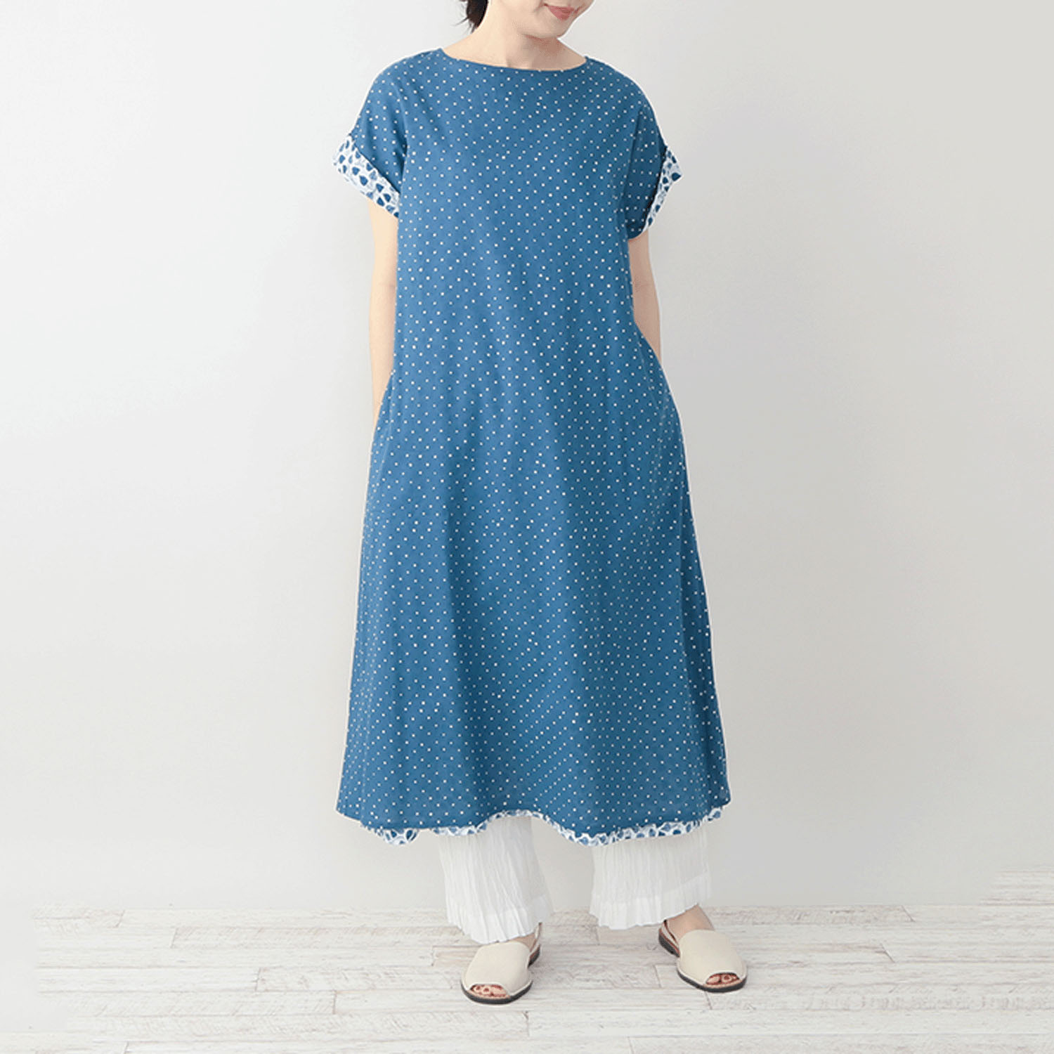 東京かんかん リーフ＆ドットプリントリバーシブルワンピース - 画像16