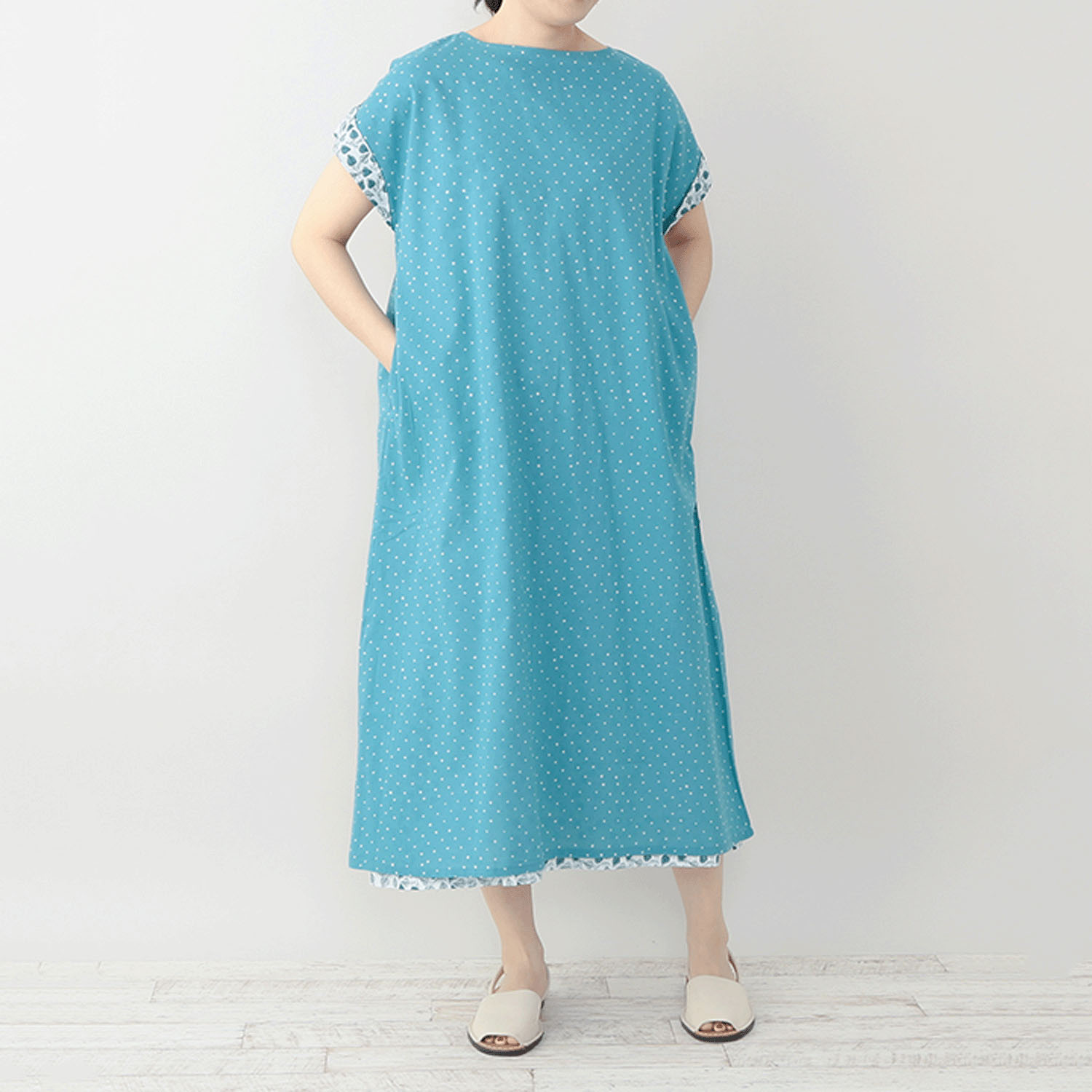 東京かんかん リーフ＆ドットプリントリバーシブルワンピース - 画像8