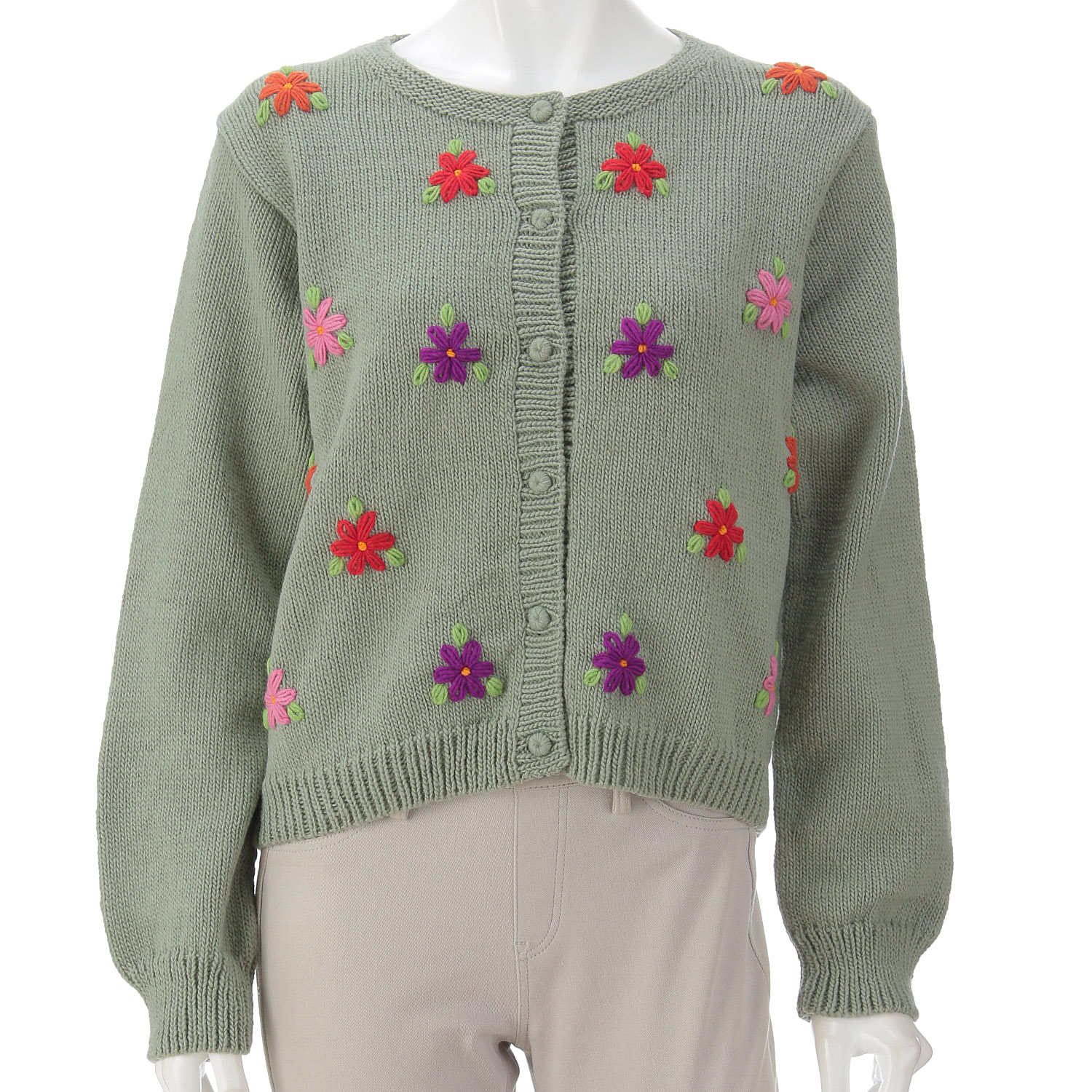 ESTELLE 花柄クルーネックカーディガン - 画像4