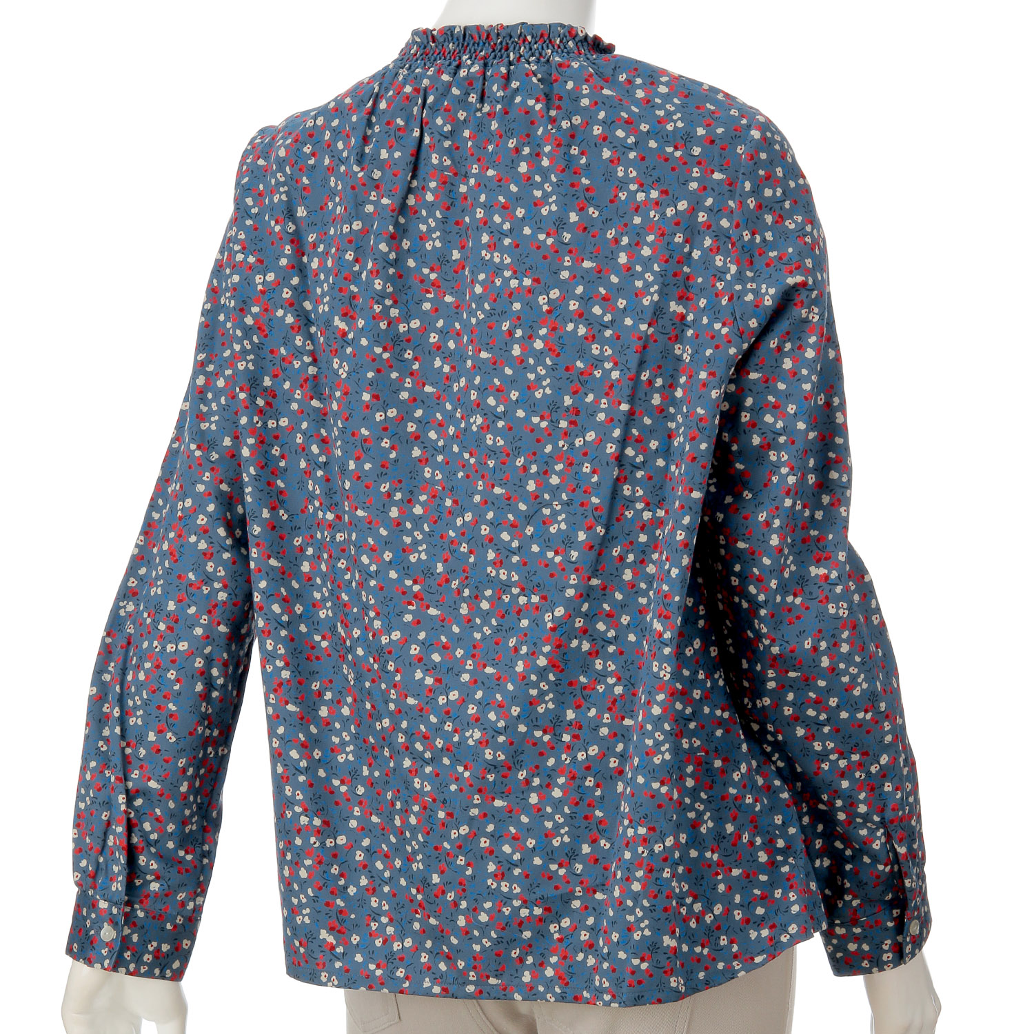 Parkes 小花柄衿シャーリングブラウス - 画像3