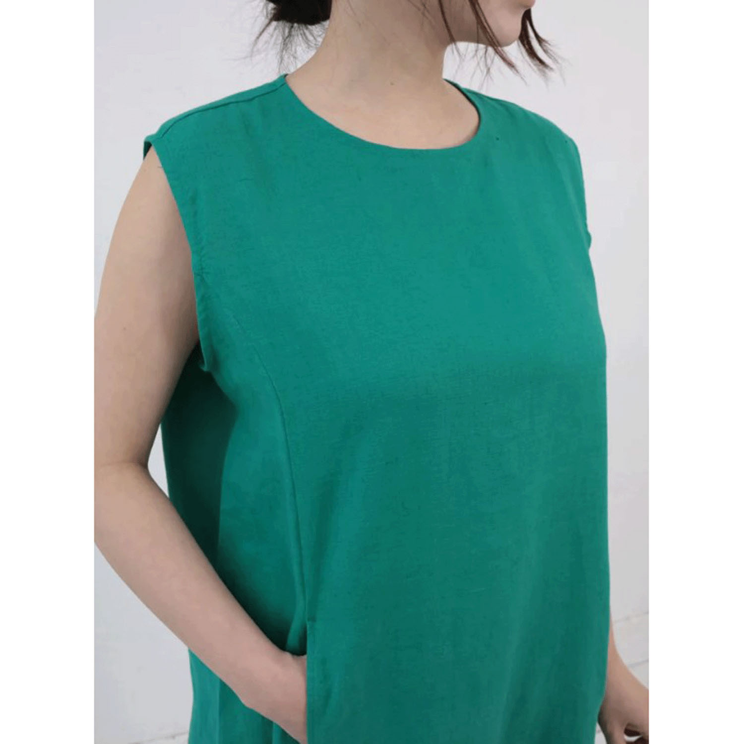 【Insta Live】YARRA リトアニアリネンノースリーブワンピース - 画像13