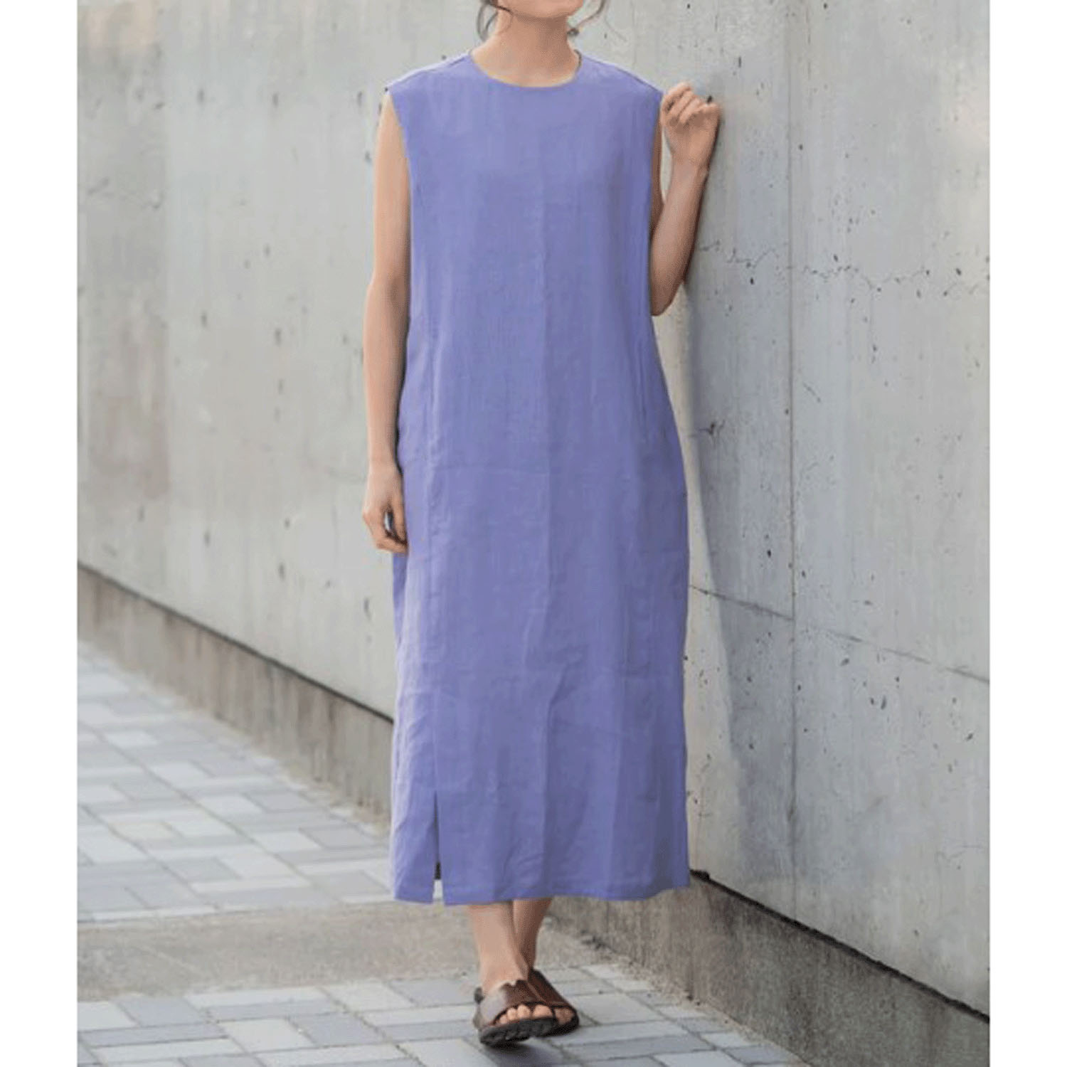 【Insta Live】YARRA リトアニアリネンノースリーブワンピース - 画像15