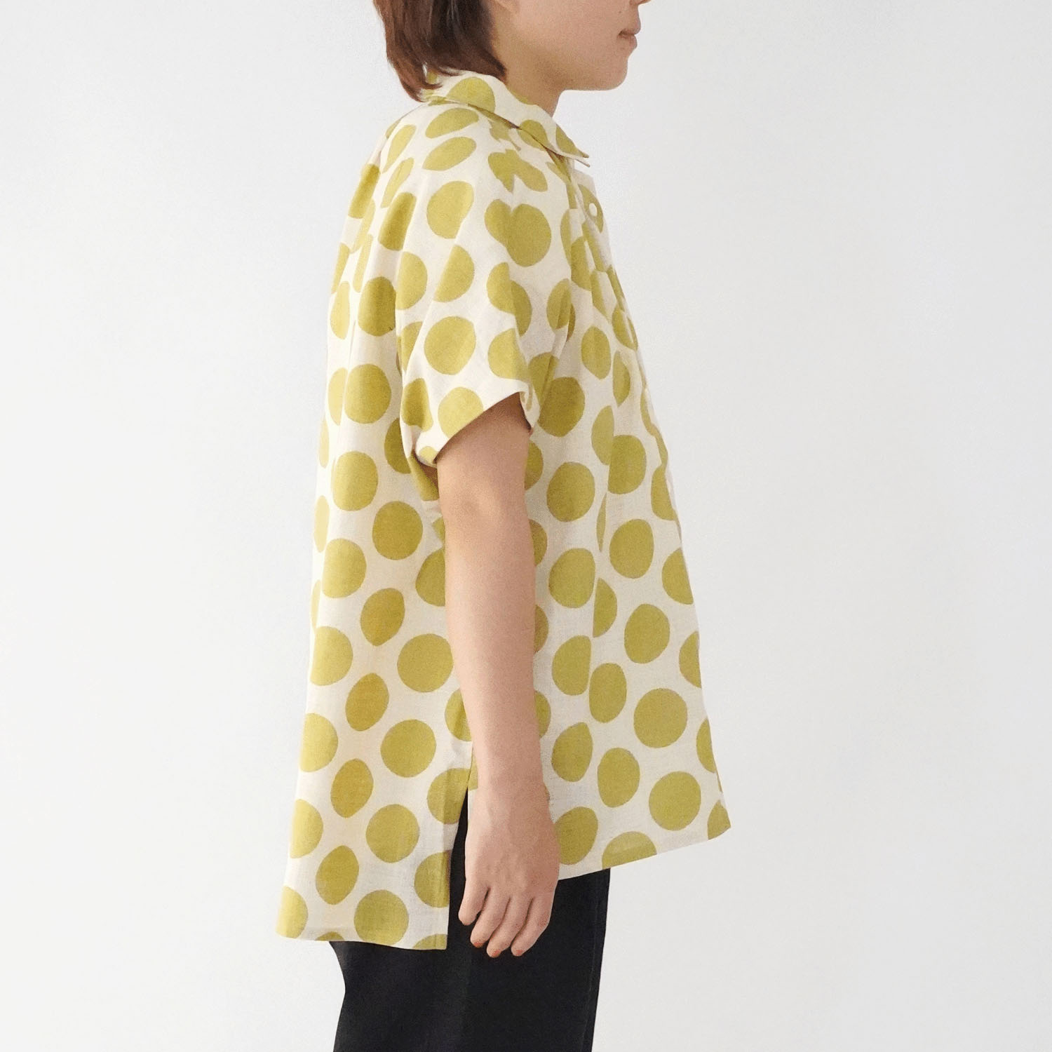 ciroc チビ襟ギャザーブラウス - 画像7