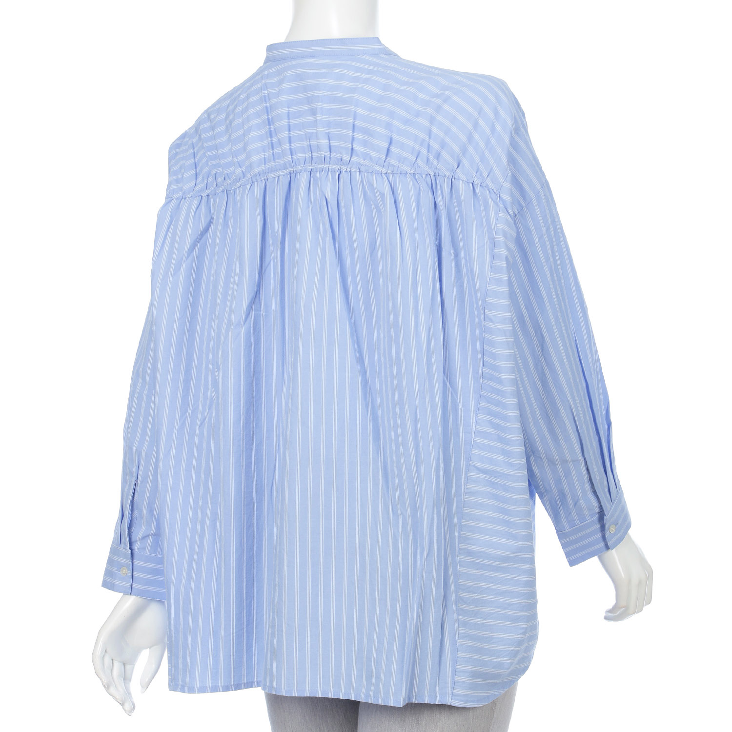 ista－ire 綿麻ストライプ柄 切替ブラウス - 画像9