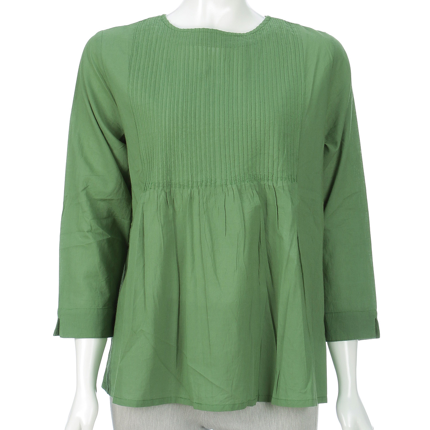 東京かんかん ピンタックコットン無地2WAYブラウス - 画像9