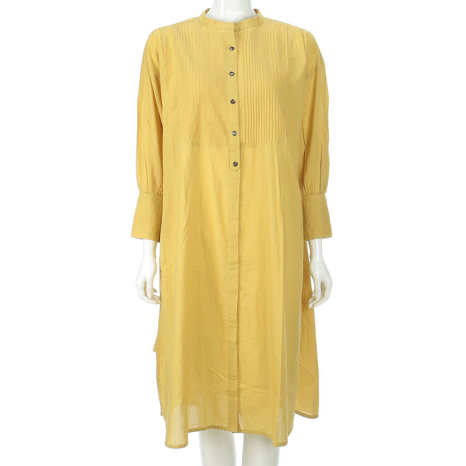 東京かんかん ピンタックコットン無地シャツワンピース - 画像5