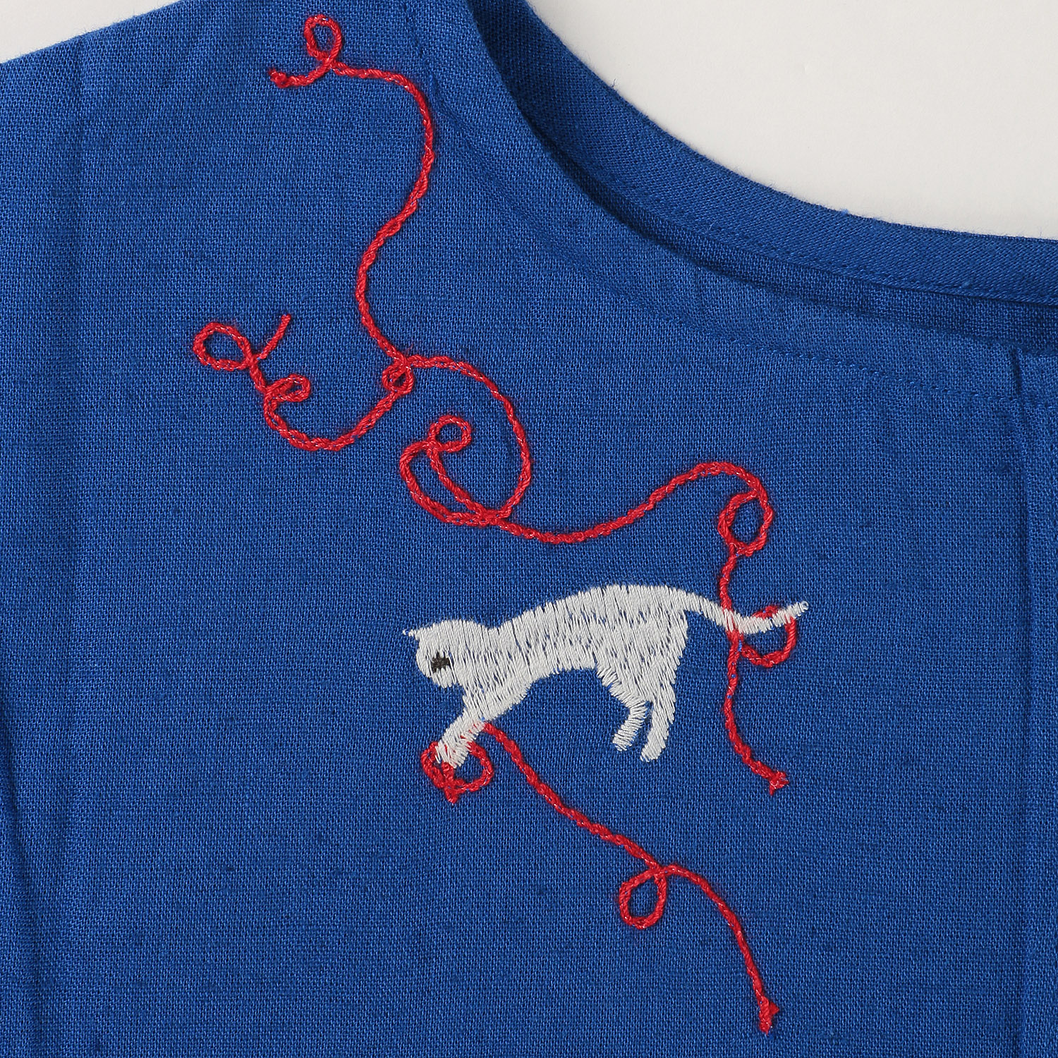 東京かんかん CAT刺繍コットンリネン2WAYブラウス - 画像8