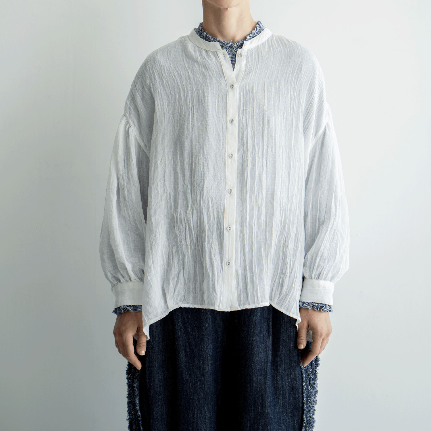 ista－ire T／Cガーゼ サイドタックブラウス - 画像1